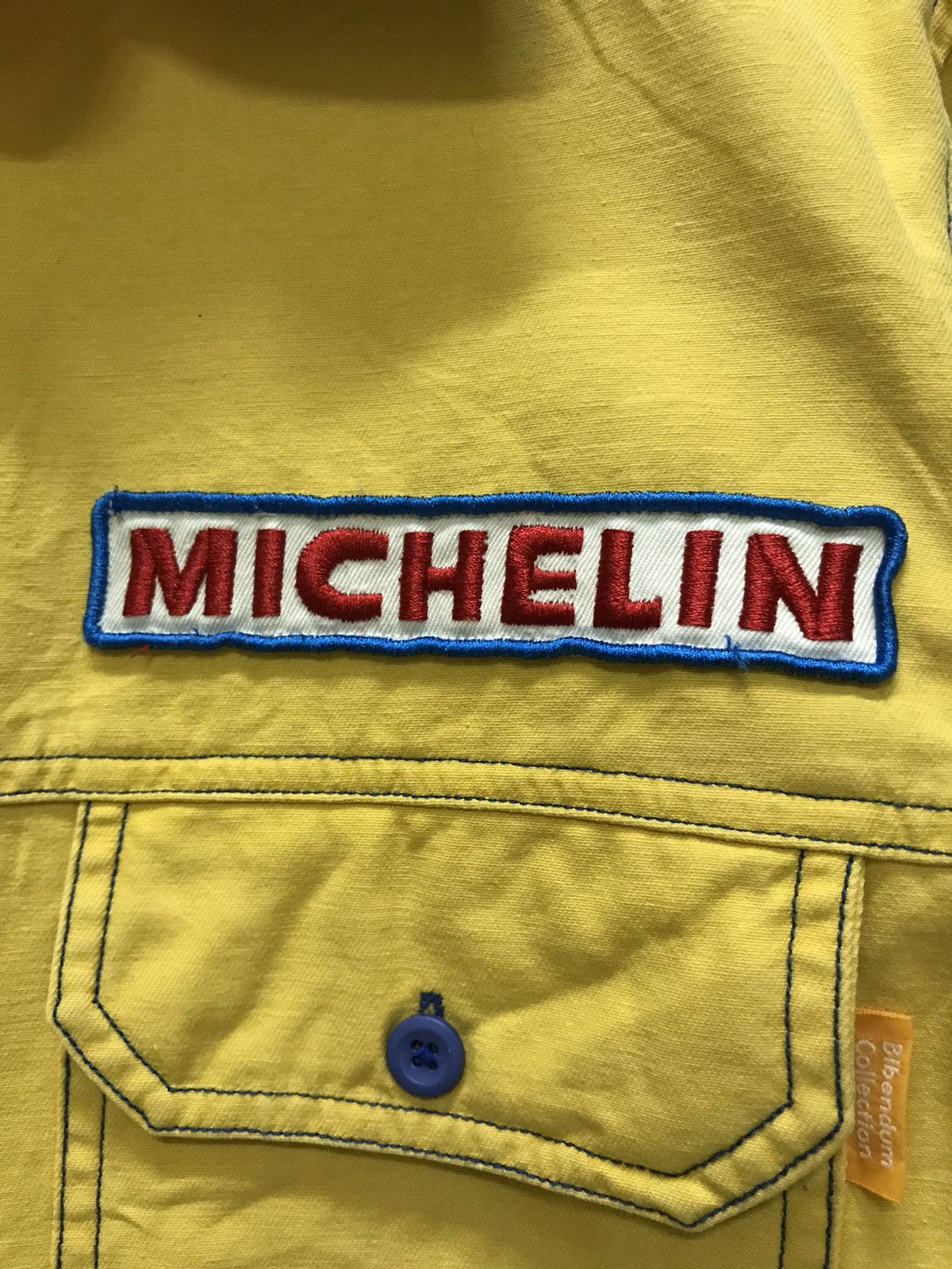 Sports Specialties × Vintage Vintage Michelin big logo workshirt button up Size US L / EU 52-54 / 3 - 6 Thumbnail