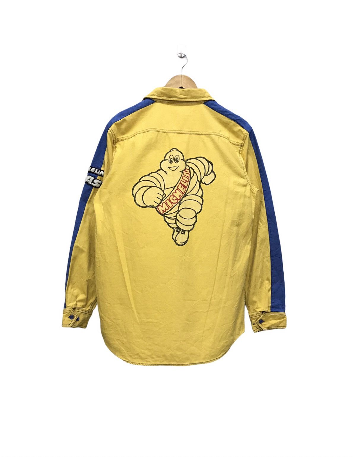 Sports Specialties × Vintage Vintage Michelin big logo workshirt button up Size US L / EU 52-54 / 3 - 4 Thumbnail
