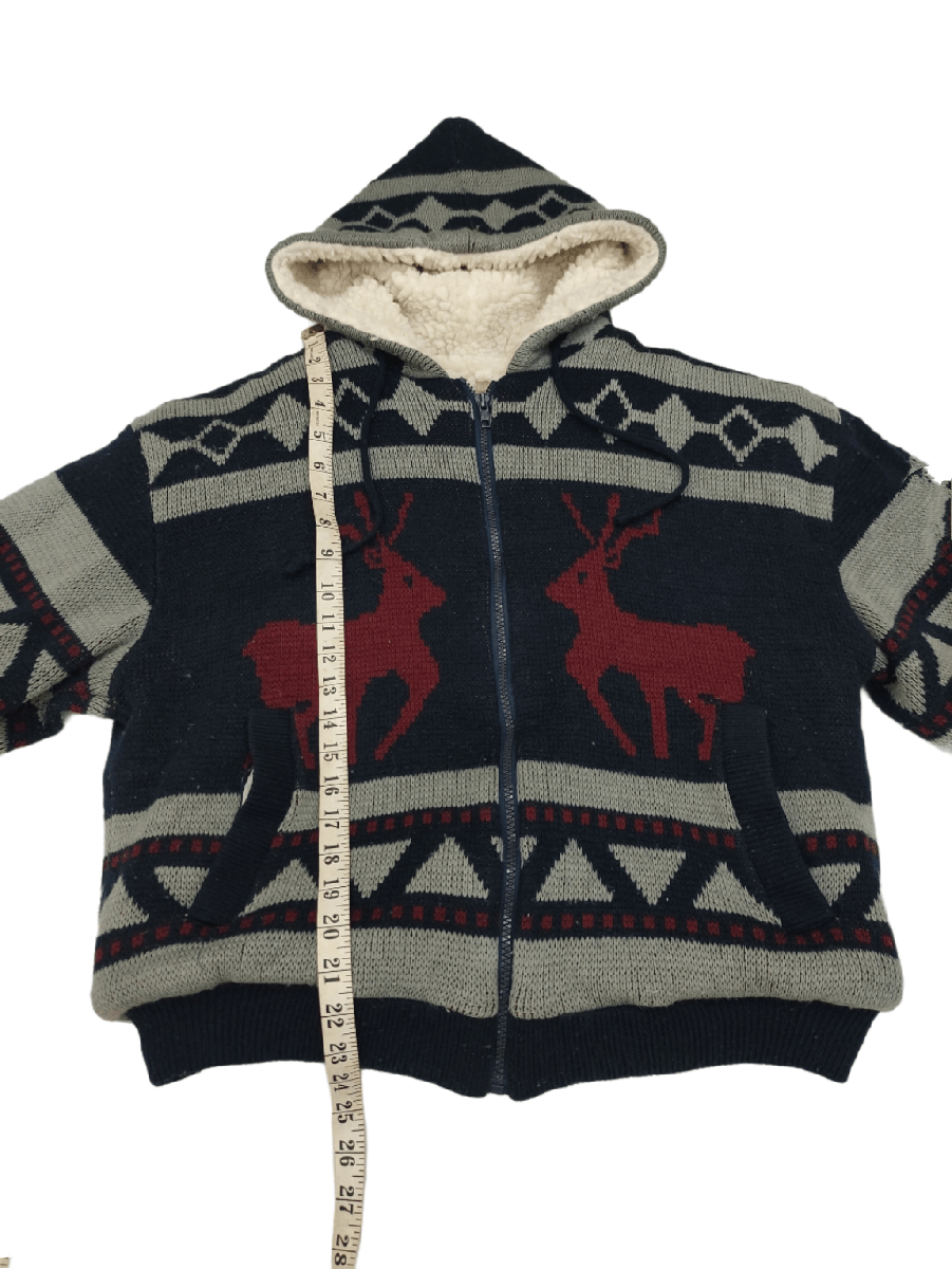 Japanese Brand × Native × Vintage Japanes Brand Native Printed Sherpa Hoodie Knitwear Size US XL / EU 56 / 4 - 5 Thumbnail