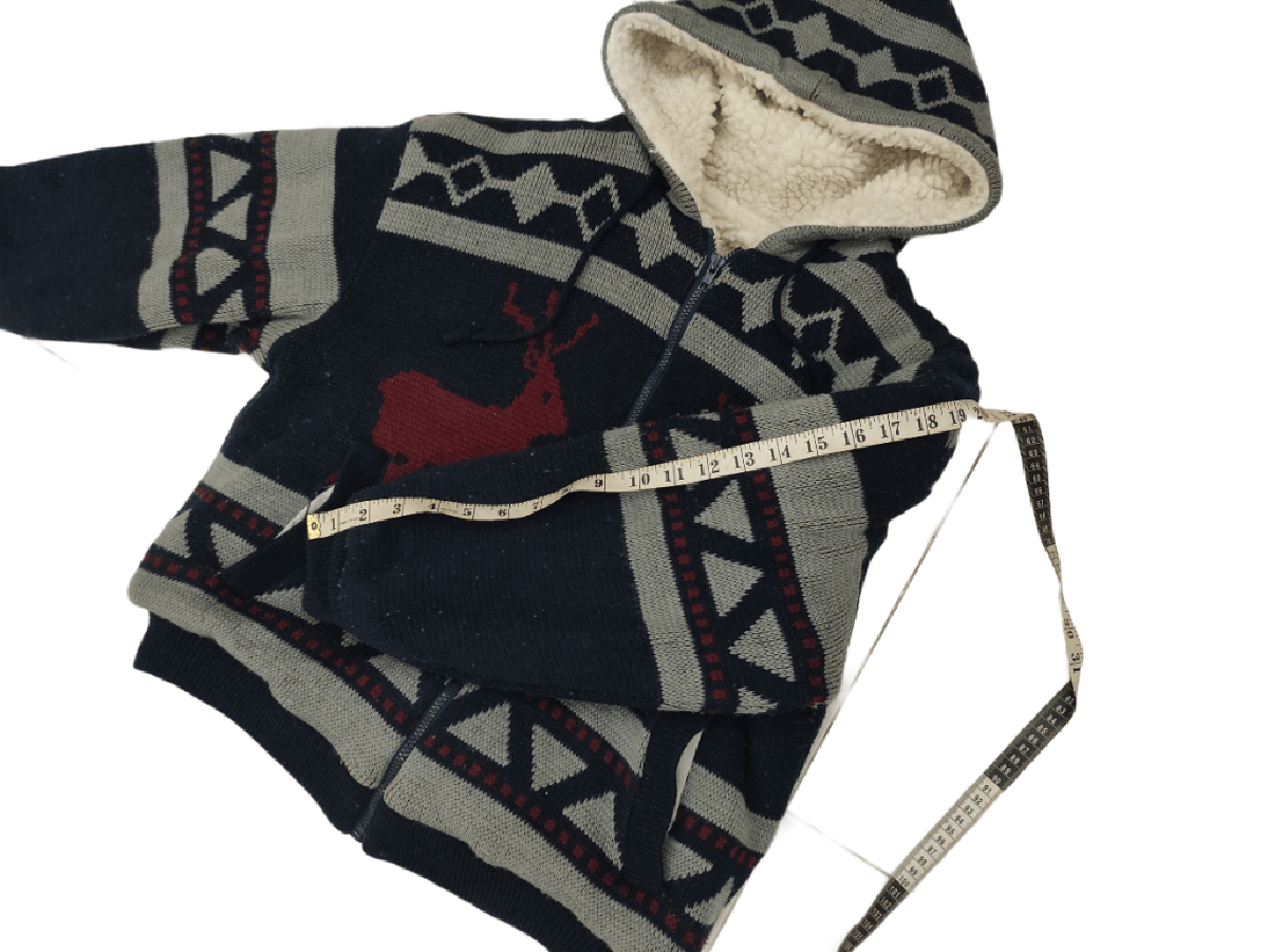Japanese Brand × Native × Vintage Japanes Brand Native Printed Sherpa Hoodie Knitwear Size US XL / EU 56 / 4 - 4 Thumbnail