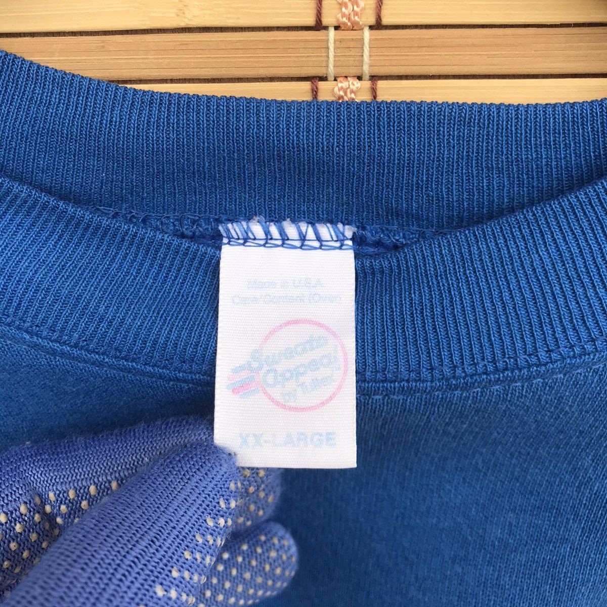 Tultex × Vintage Vintage 80s Tultex ocean blue acrylic cotton sweatshirt XXL Size US XXL / EU 58 / 5 - 6 Thumbnail