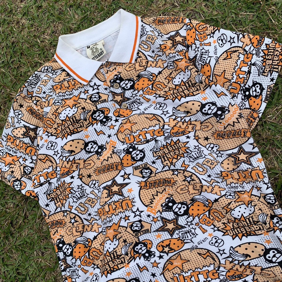 Japanese Brand Uittg polo tshirt tee full print Size US M / EU 48-50 / 2 - 9 Thumbnail