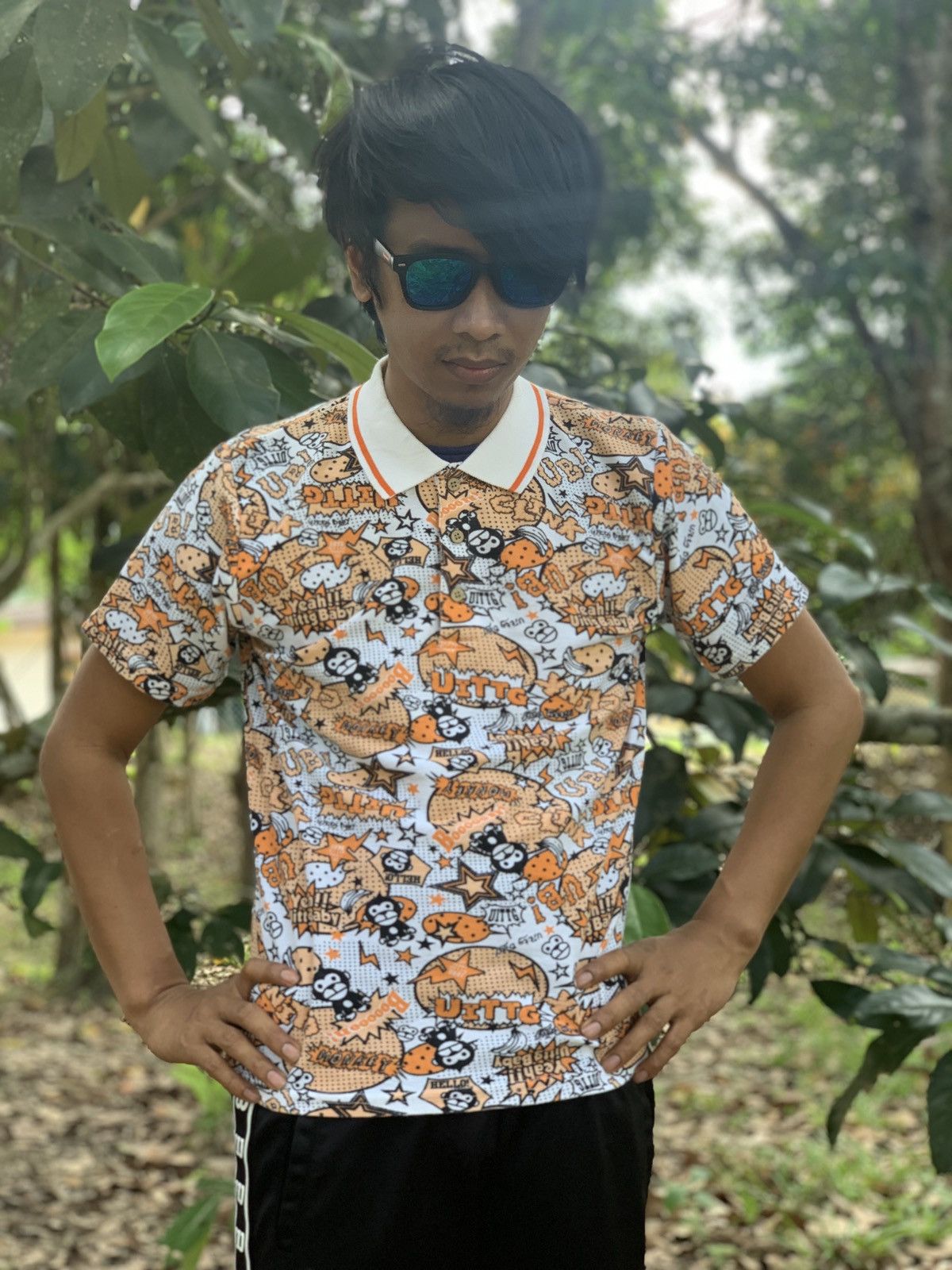 Japanese Brand Uittg polo tshirt tee full print Size US M / EU 48-50 / 2 - 3 Thumbnail