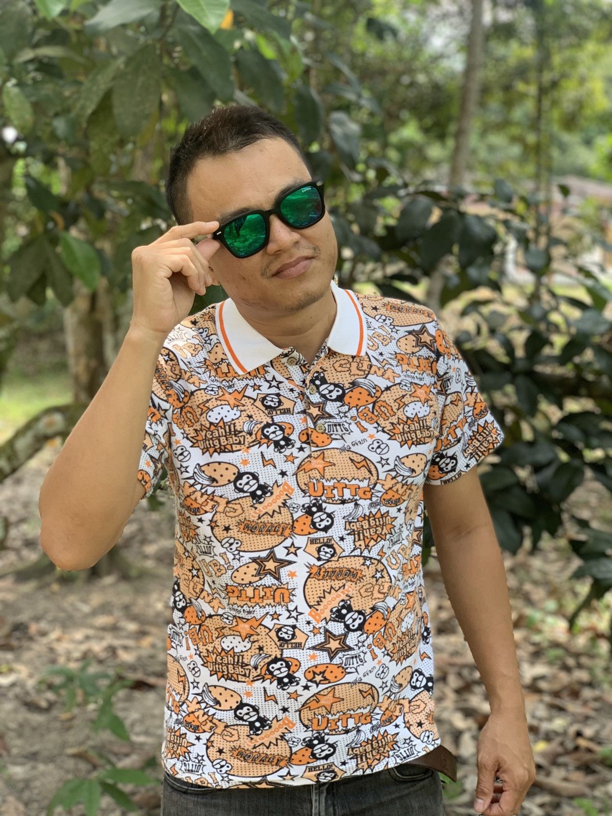 Japanese Brand Uittg polo tshirt tee full print Size US M / EU 48-50 / 2 - 24 Thumbnail