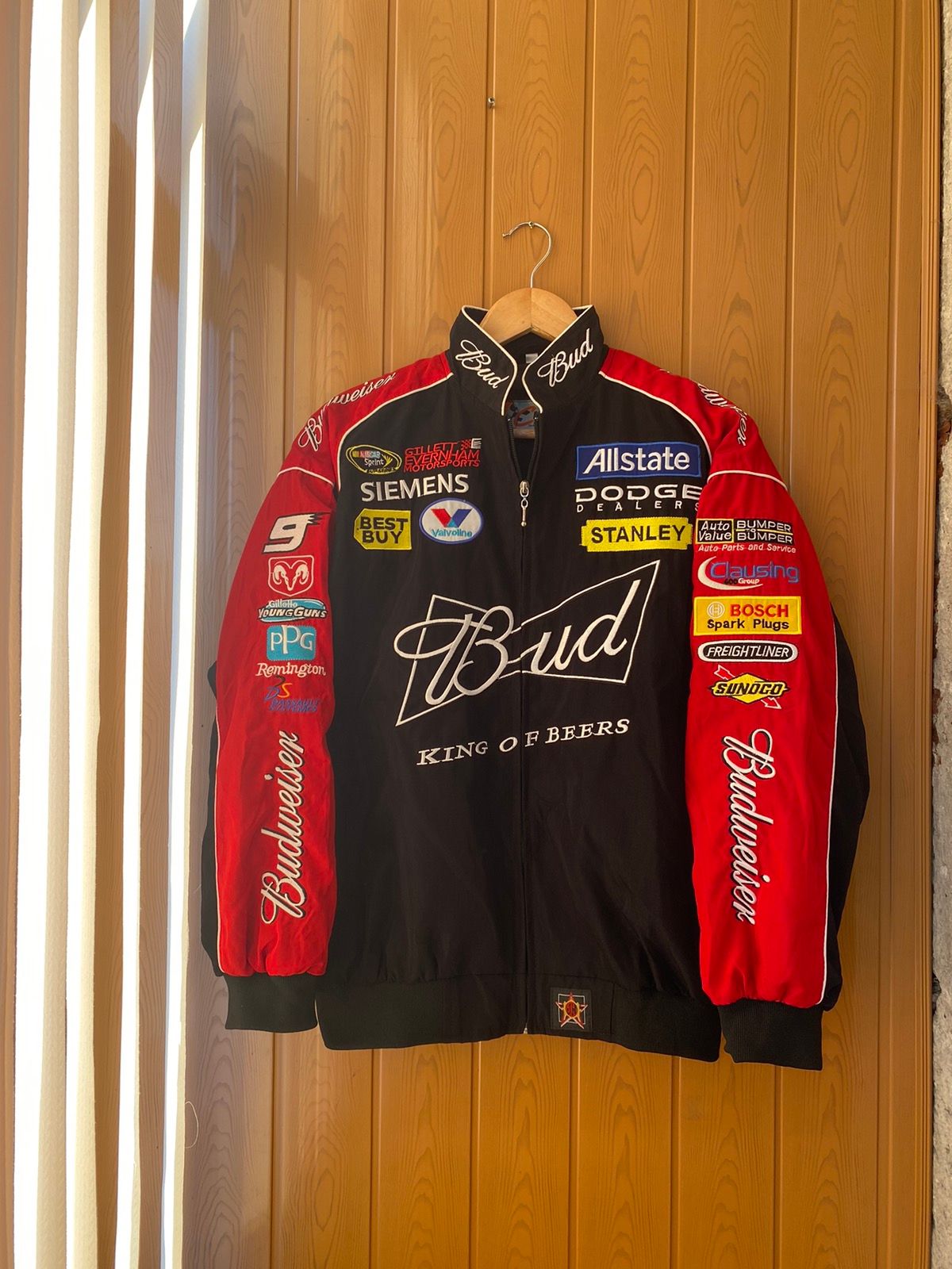 Pre-owned Nascar X Racing Vintage Bud Budweiser Nascar Racing Jacket In Black