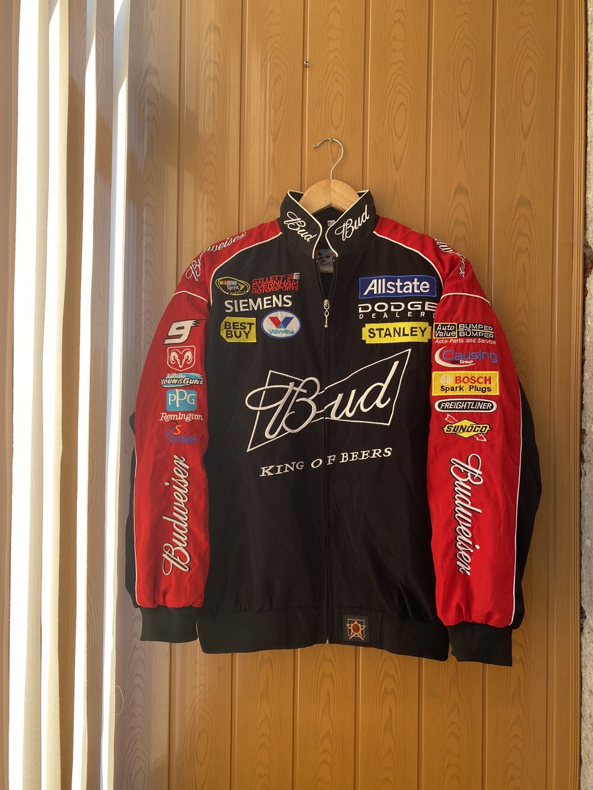 Pre-owned Nascar X Racing Vintage Bud Budweiser Nascar Racing Jacket In Black