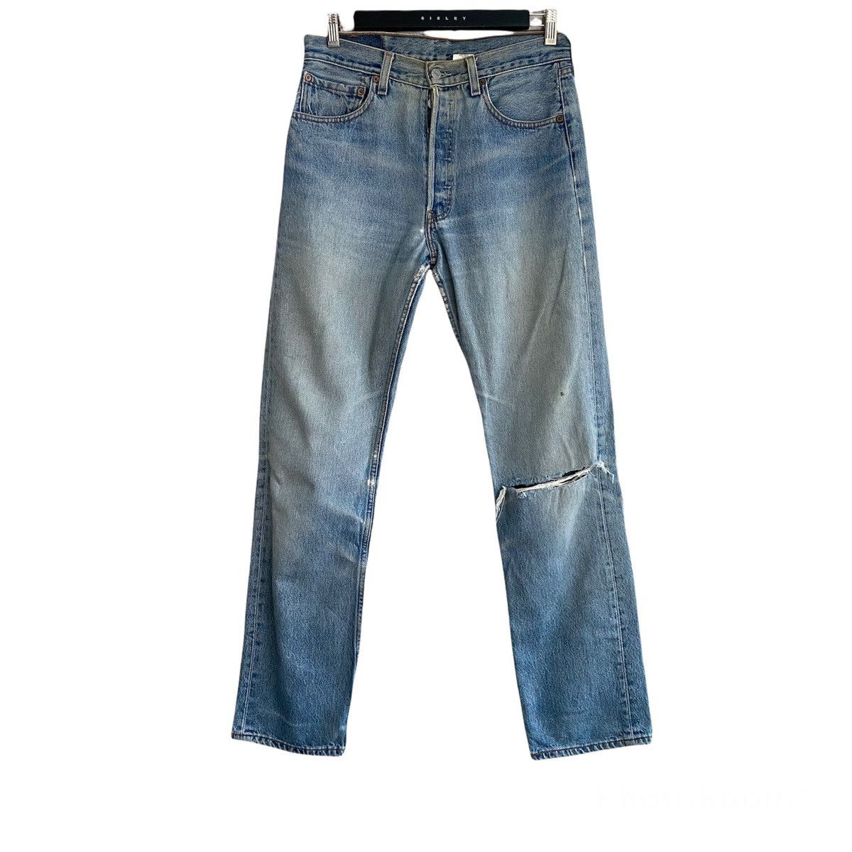 image of Distressed Denim x Levis Vintage 90's Levis 501 Distressed Jeans Nice Faded in Blue, Men's (Size 31