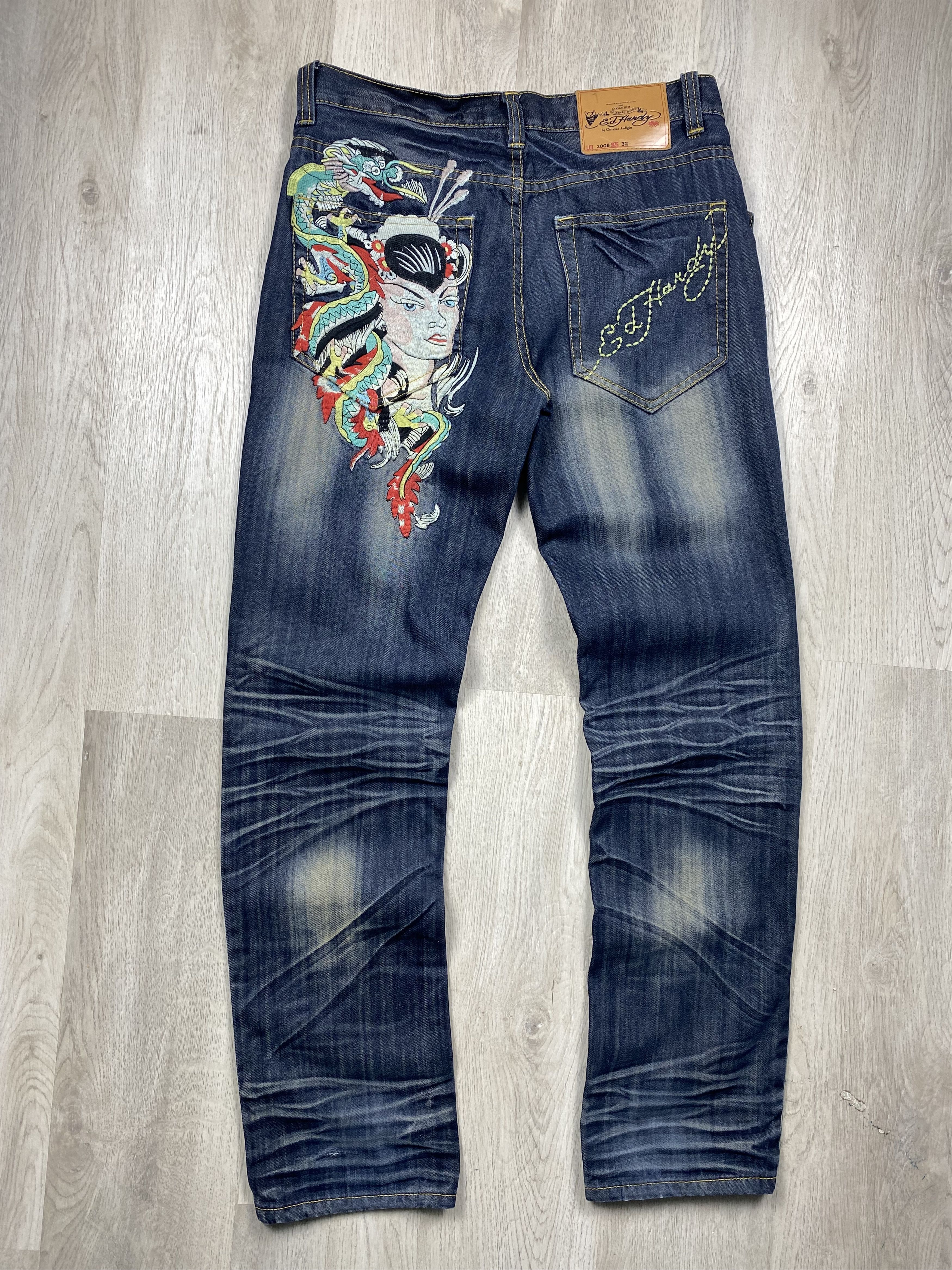 Christian Audigier Ed Hardy by Christian Audigier Vintage Denim Pants Jeans Size US 32 / EU 48 - 1 Thumbnail