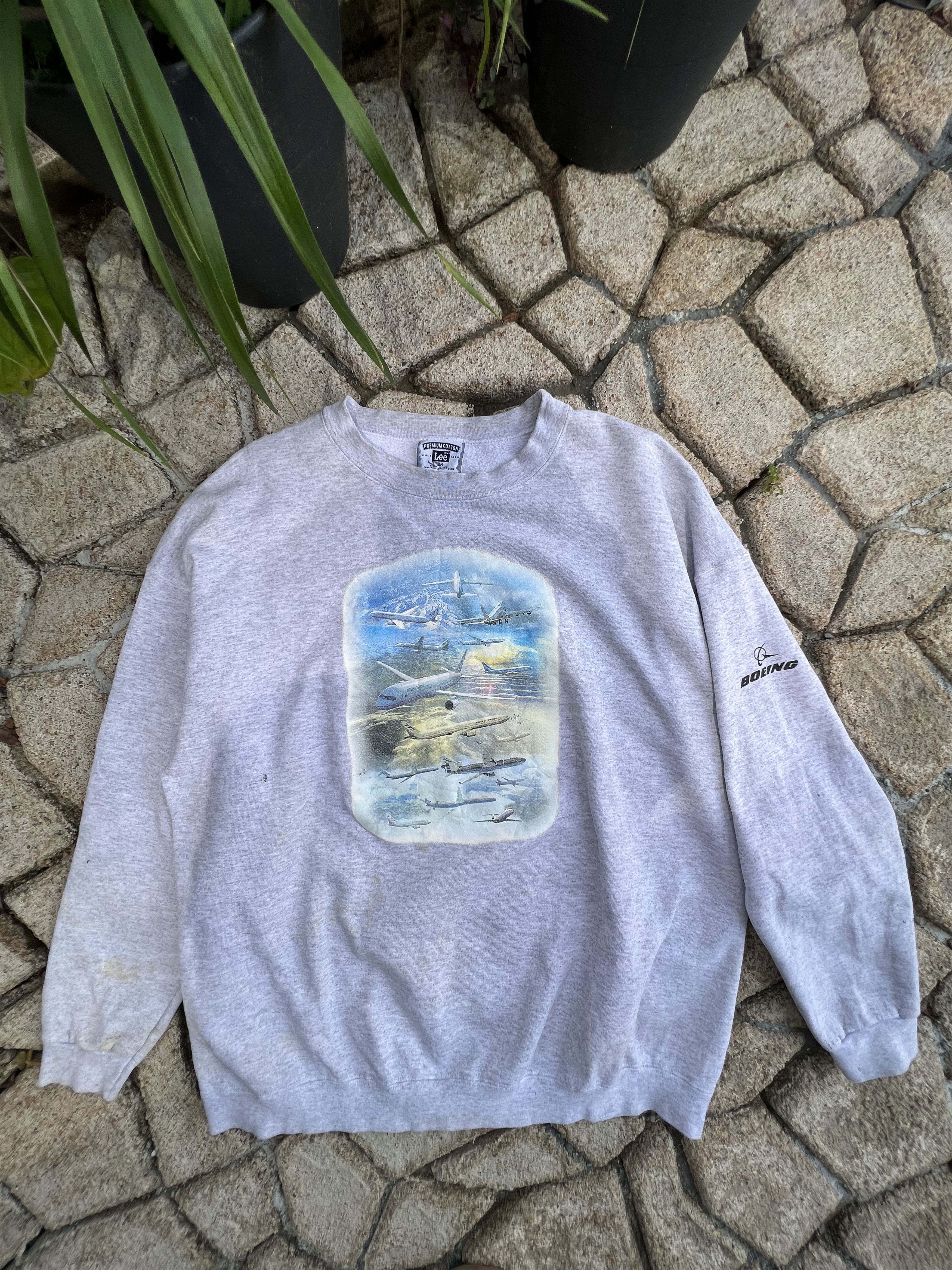 Lee 🔥Very Rare Vintage Lee Boeing Crewneck Sweatshirts Size US XL / EU 56 / 4 - 15 Thumbnail