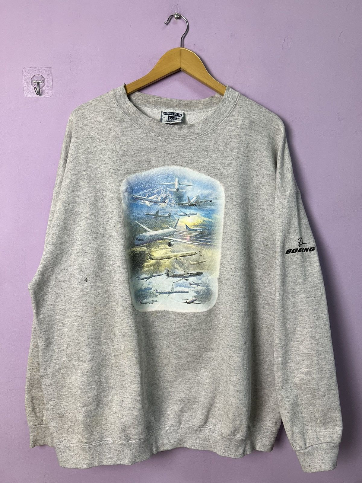 Lee 🔥Very Rare Vintage Lee Boeing Sweatshirts Size US XL / EU 56 / 4 - 2 Thumbnail