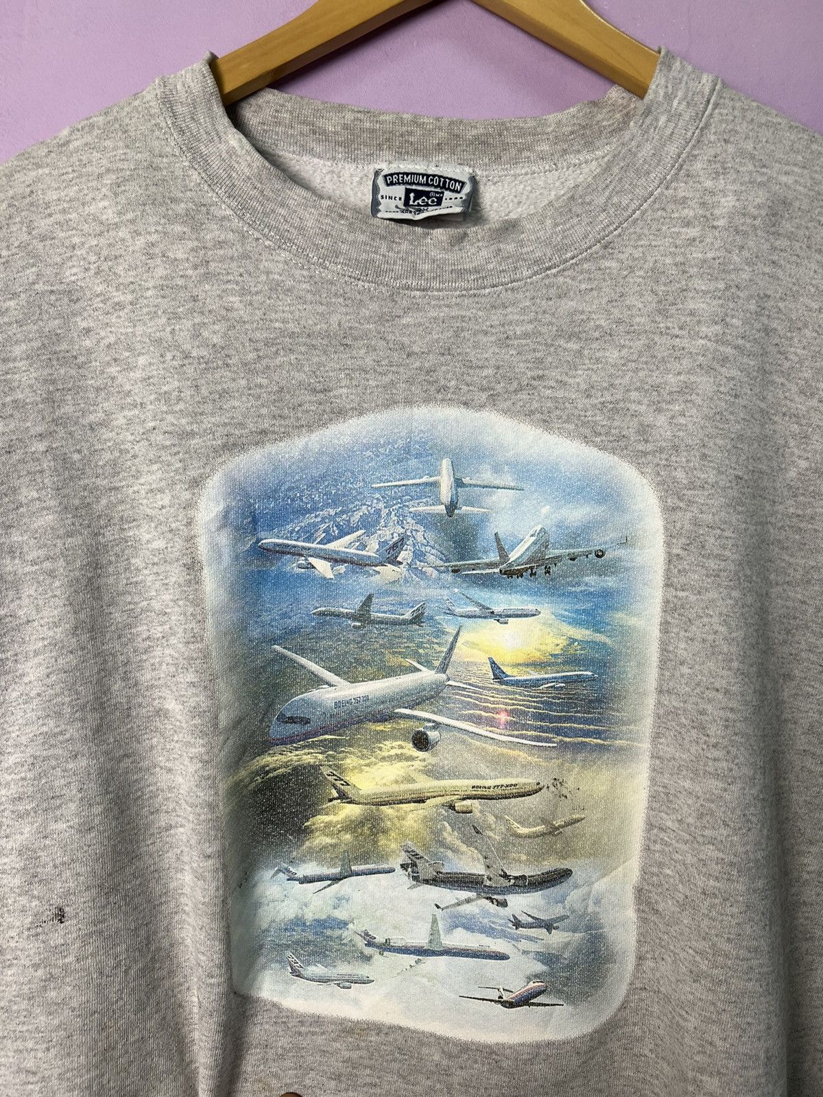 Lee 🔥Very Rare Vintage Lee Boeing Sweatshirts Size US XL / EU 56 / 4 - 4 Thumbnail