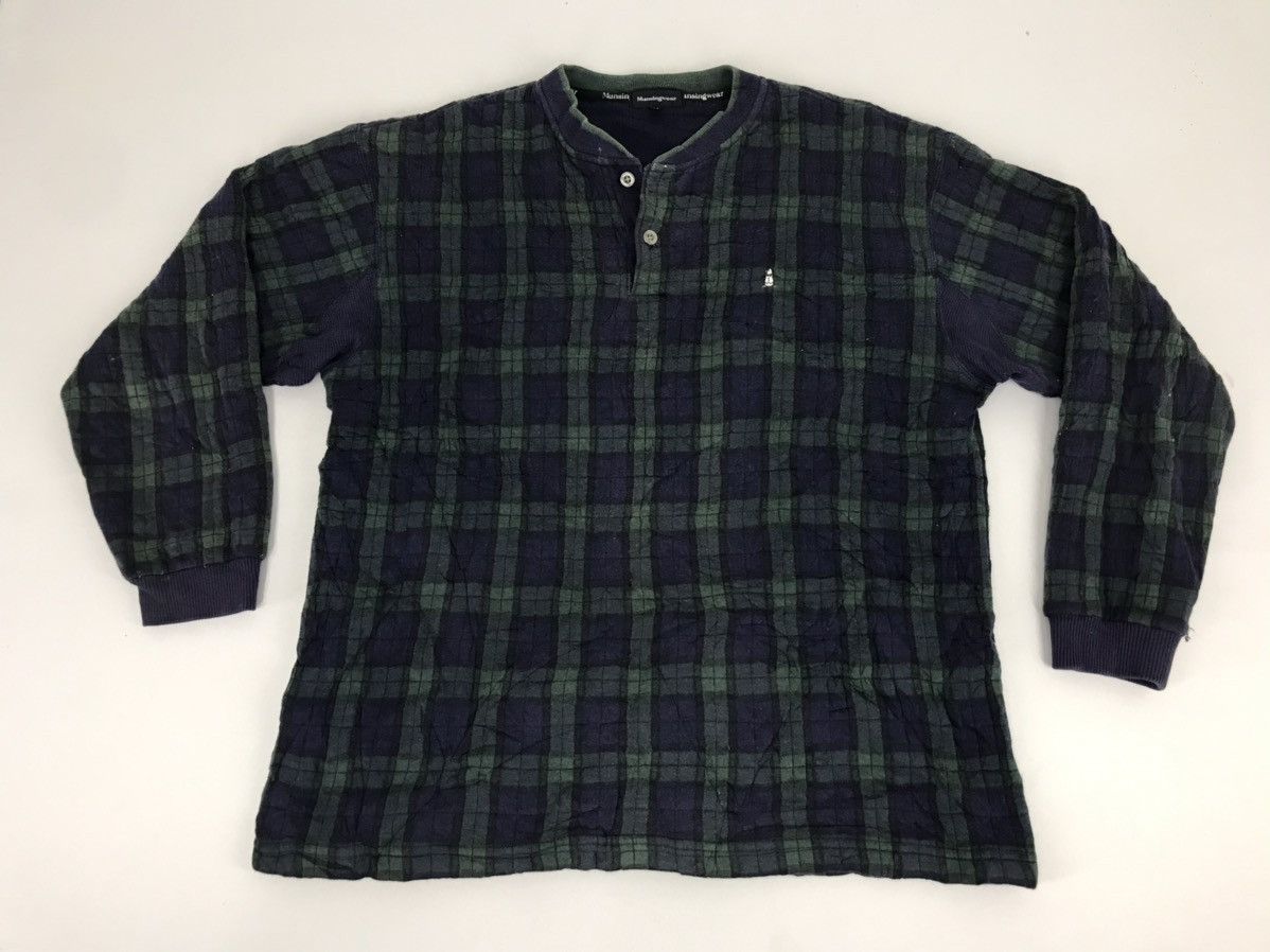 Japanese Brand Vintage Munsingwear Fleece Sweatshirt Plaid Checked Designe Size US M / EU 48-50 / 2 - 1 Thumbnail