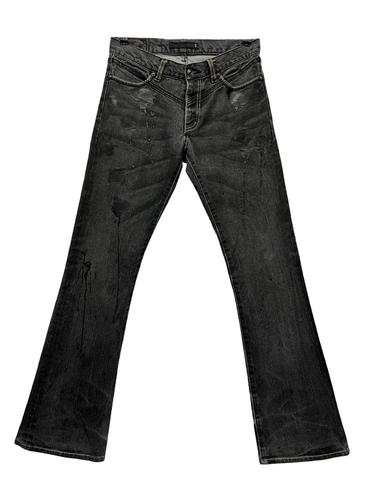 FUGA Black Vomit Splash Demon Fit Flared Denim