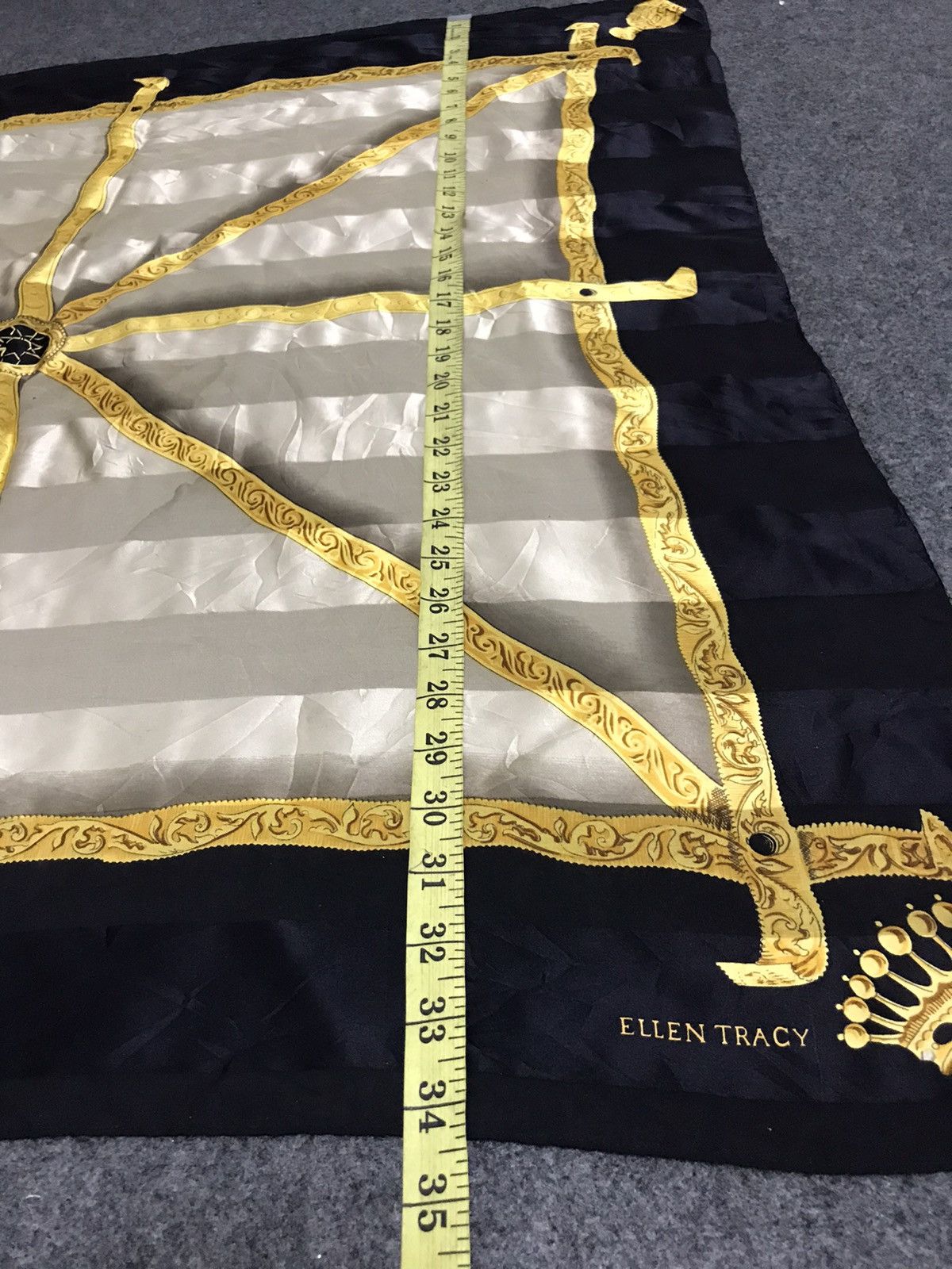 Other Vintage 90s Ellen Tracy Silk Scarf Baroque Nice Design Size ONE SIZE - 5 Thumbnail