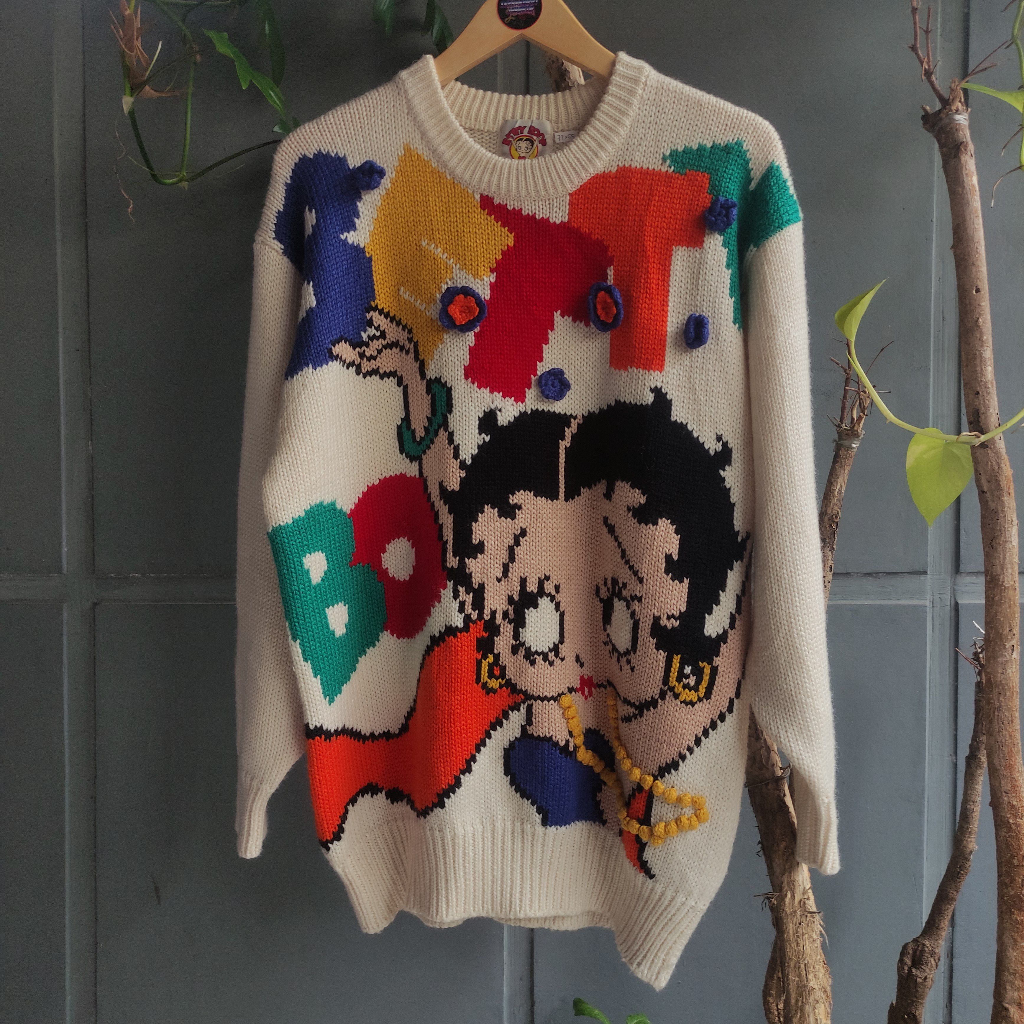 Vintage 90s Betty Boop KFS - Hand Knit Sweater / Wear