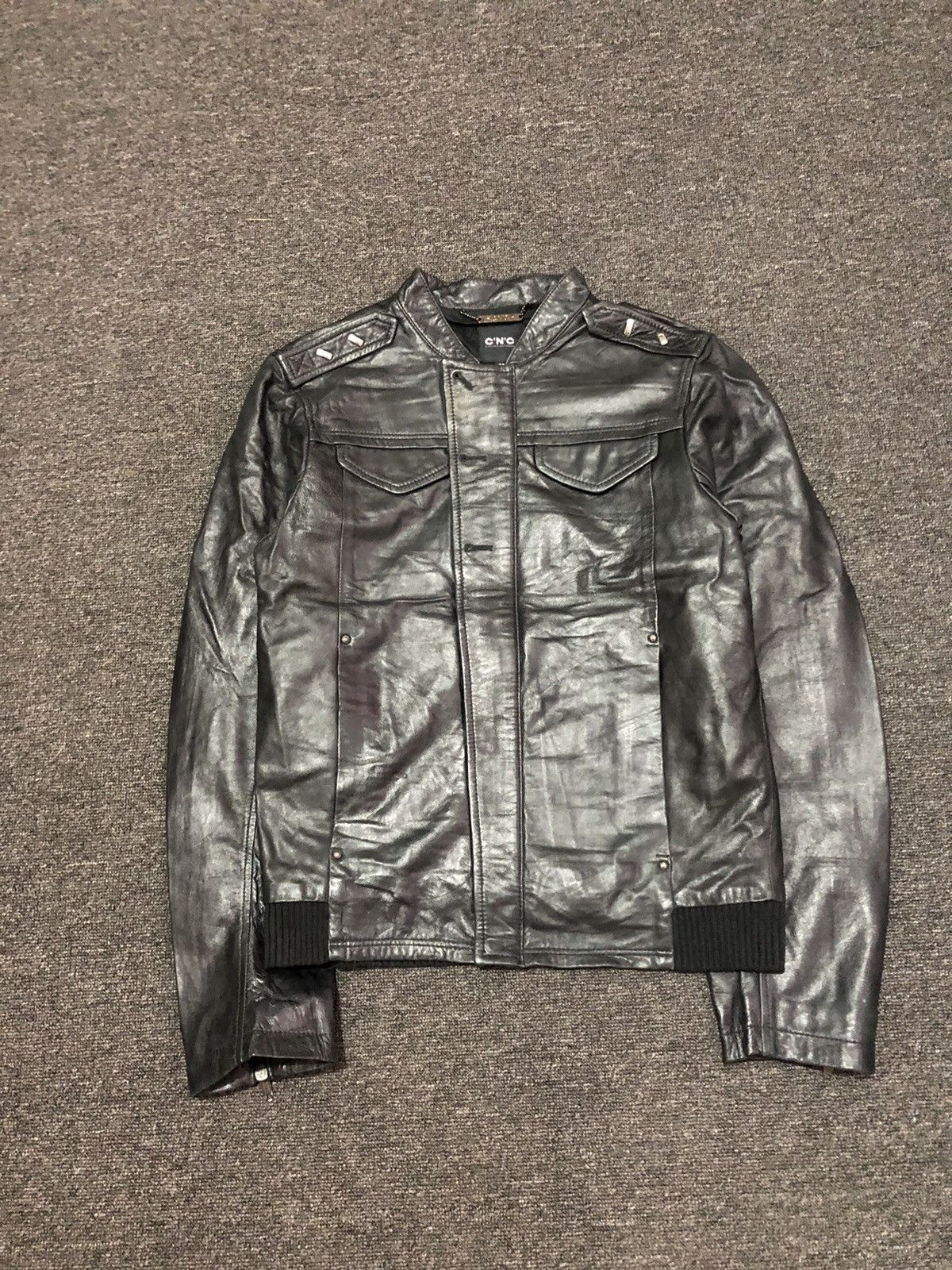 image of Costume National 2008 -Cnc- Leather Jacket in Black, Men's (Size Small)