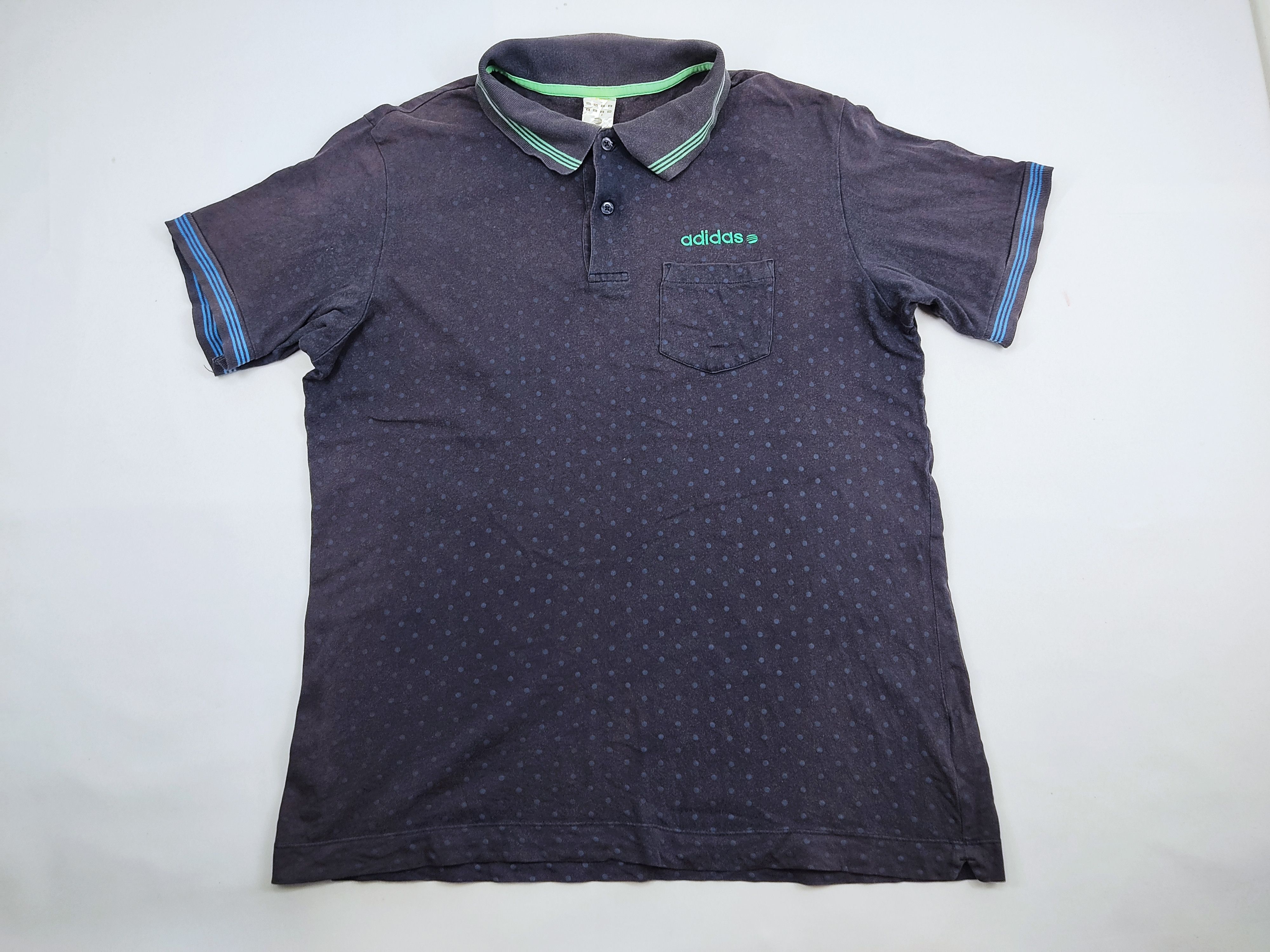 Adidas Adidas Polo Polka Dot Style Ringer Single Pocket Tee Shirt Size L / US 10 / IT 46 - 1 Thumbnail