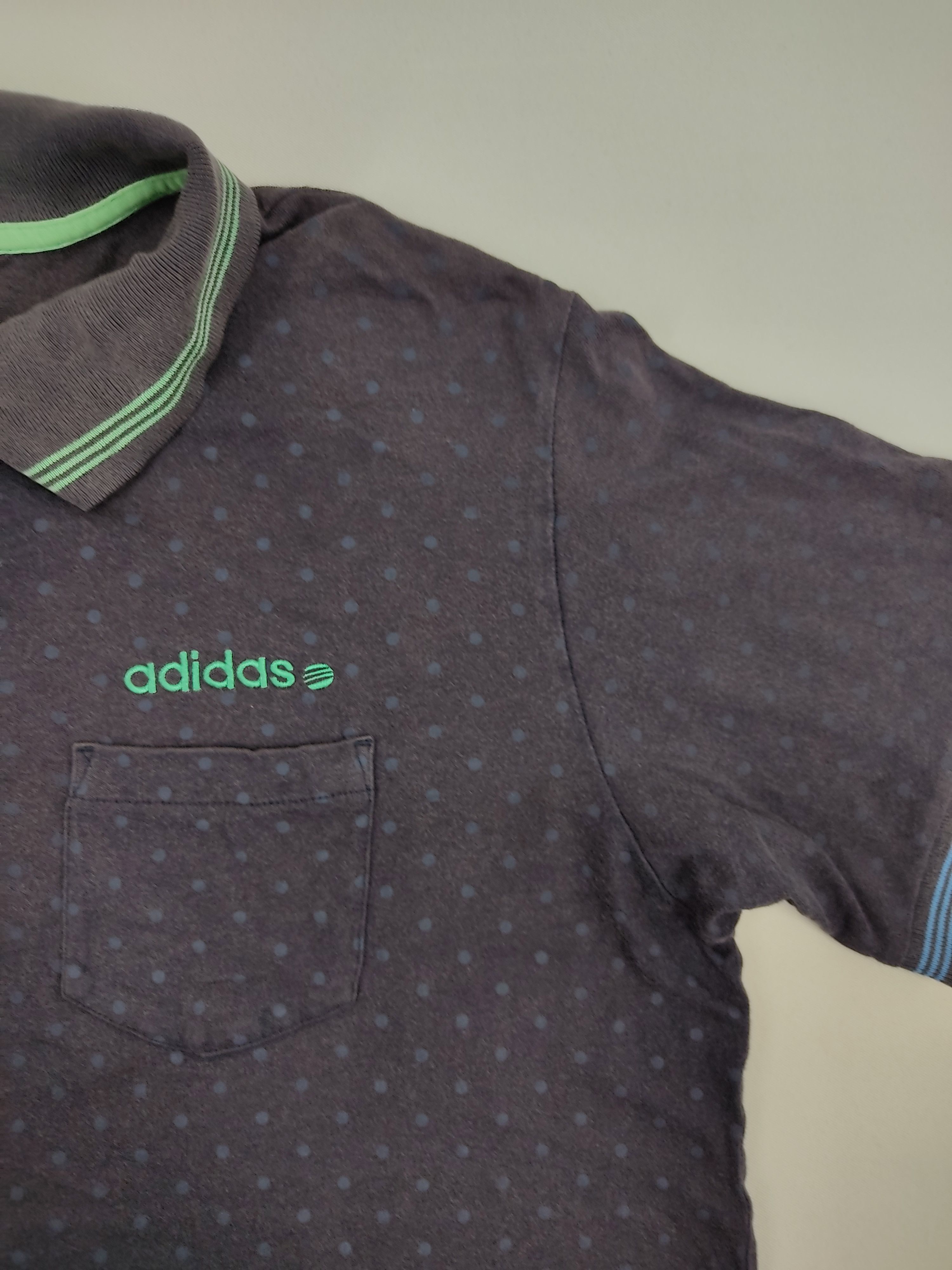 Adidas Adidas Polo Polka Dot Style Ringer Single Pocket Tee Shirt Size L / US 10 / IT 46 - 3 Thumbnail