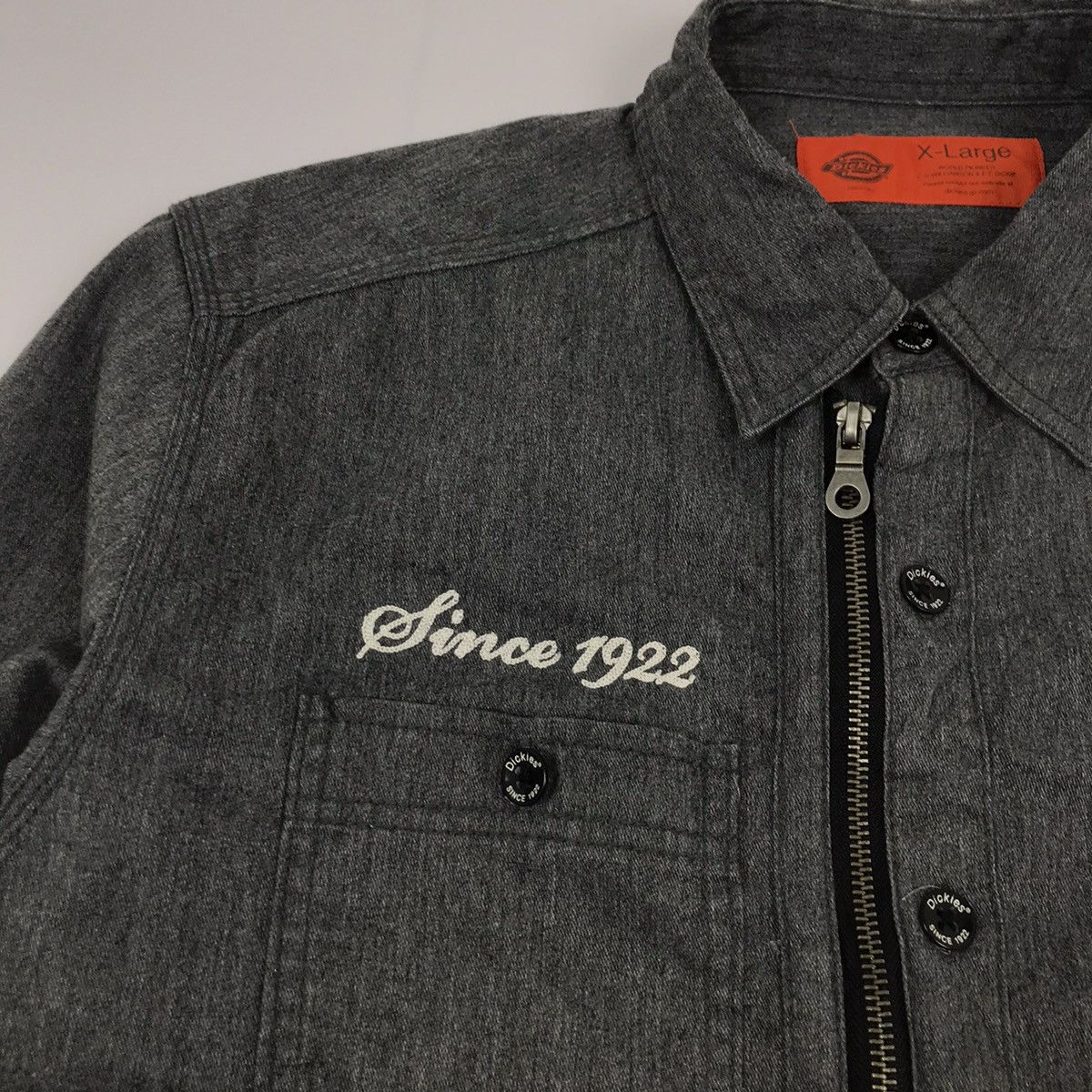 Dickies × Vintage Vintage DICKIES Workwear double pocket chambray jacket Size US L / EU 52-54 / 3 - 5 Thumbnail