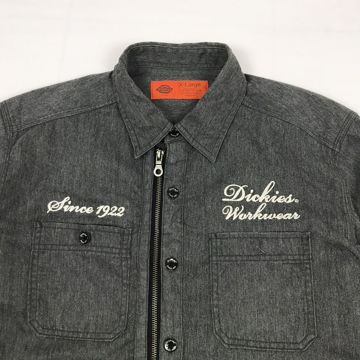 Dickies × Vintage Vintage DICKIES Workwear double pocket chambray jacket Size US L / EU 52-54 / 3 - 3 Thumbnail