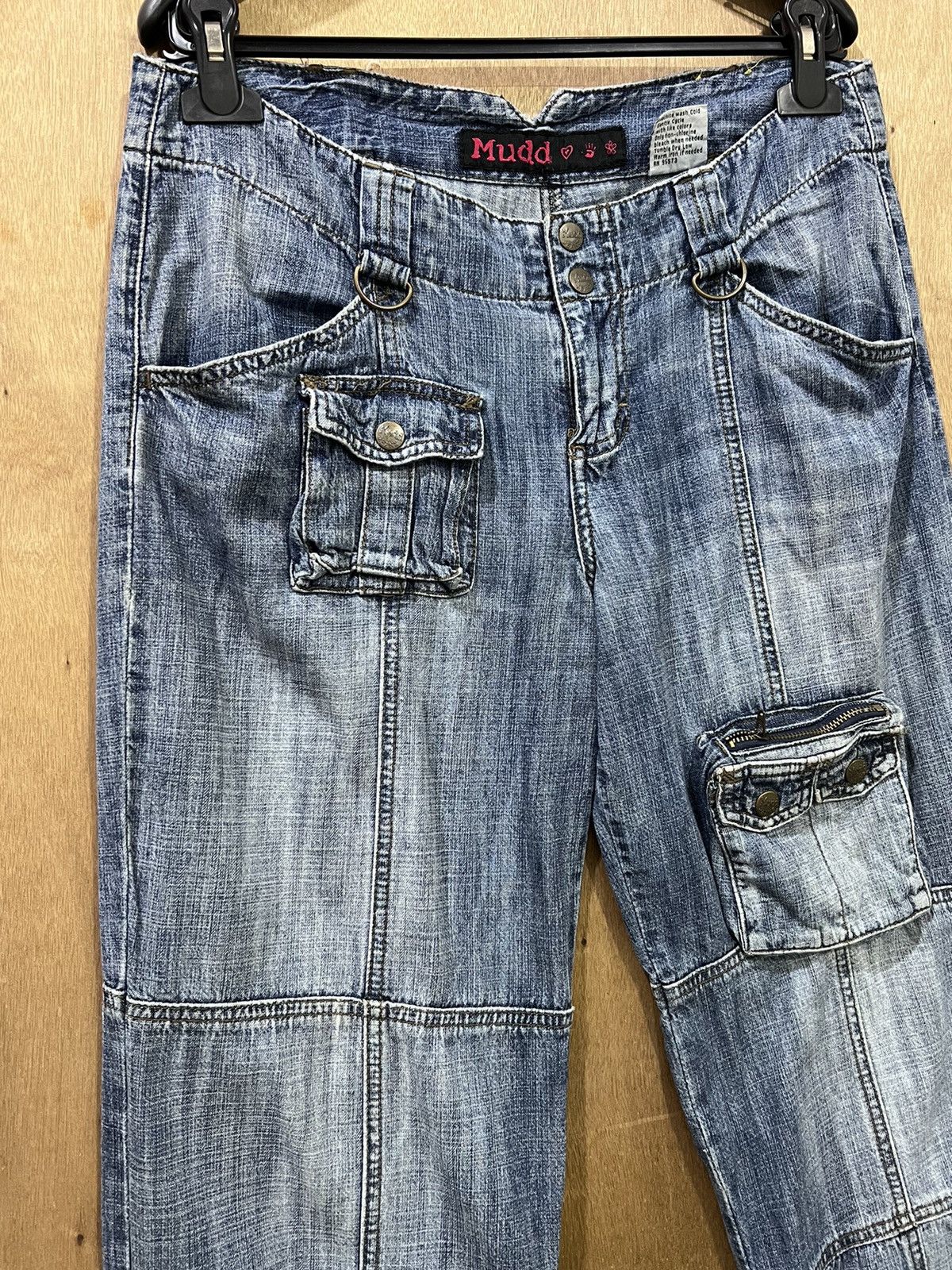 Japanese Brand MUDD Rare Double Knee 3D Baggy Multipocket Cargo Denim Jean Size US 32 / EU 48 - 3 Thumbnail