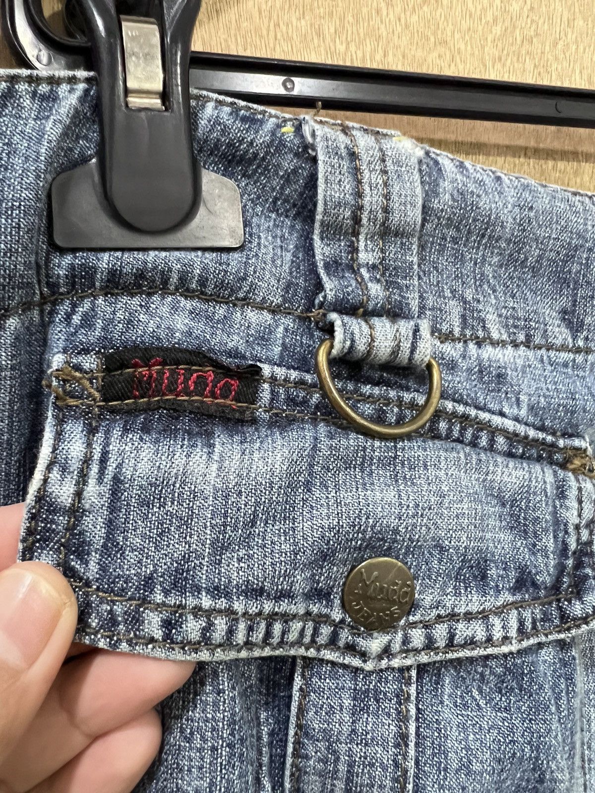 Japanese Brand MUDD Rare Double Knee 3D Baggy Multipocket Cargo Denim Jean Size US 32 / EU 48 - 10 Thumbnail