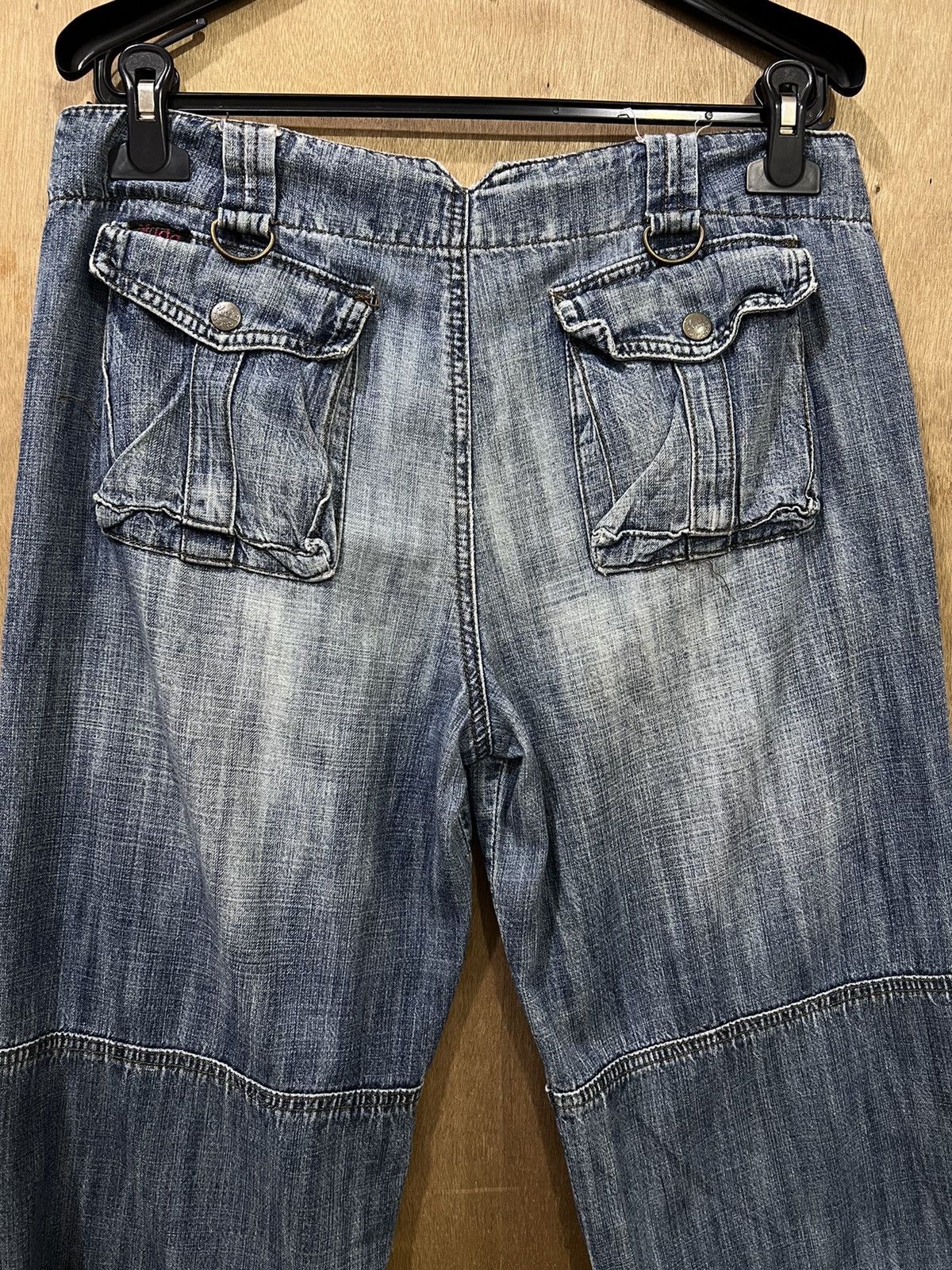 Japanese Brand MUDD Rare Double Knee 3D Baggy Multipocket Cargo Denim Jean Size US 32 / EU 48 - 4 Thumbnail
