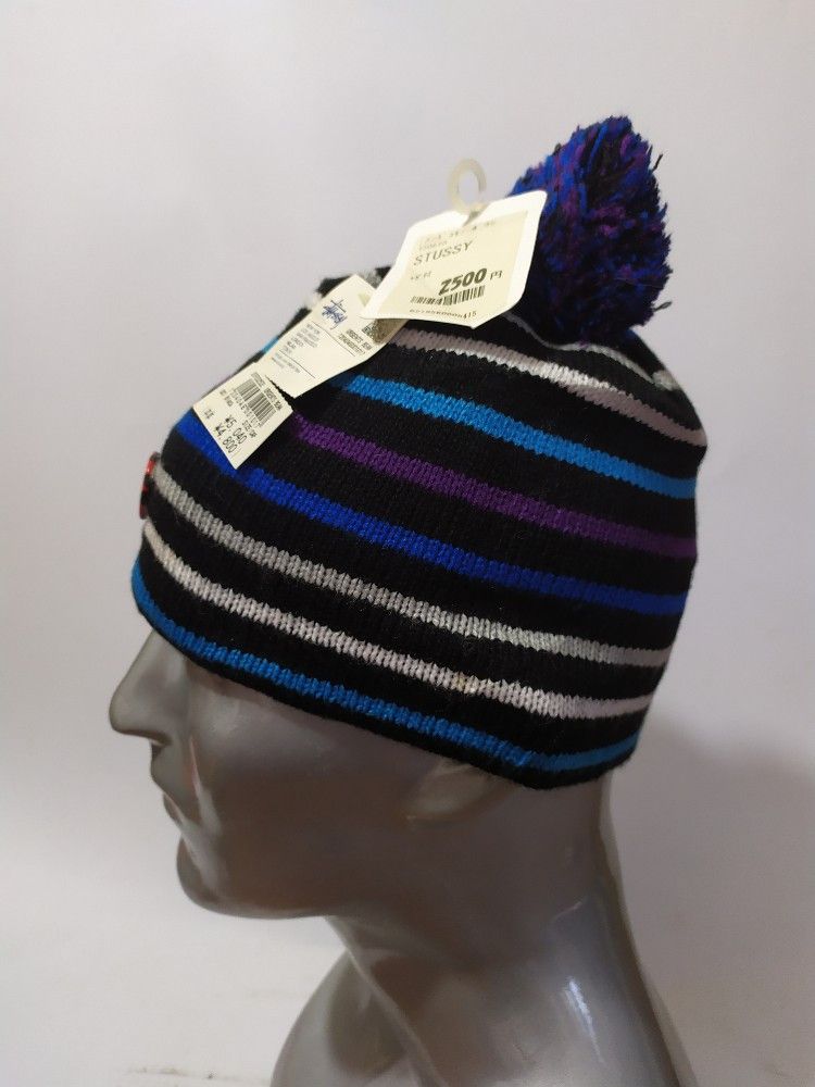Stussy STUSSY PIN BEANIE HAT STRIPE COLOUR Size ONE SIZE - 3 Thumbnail