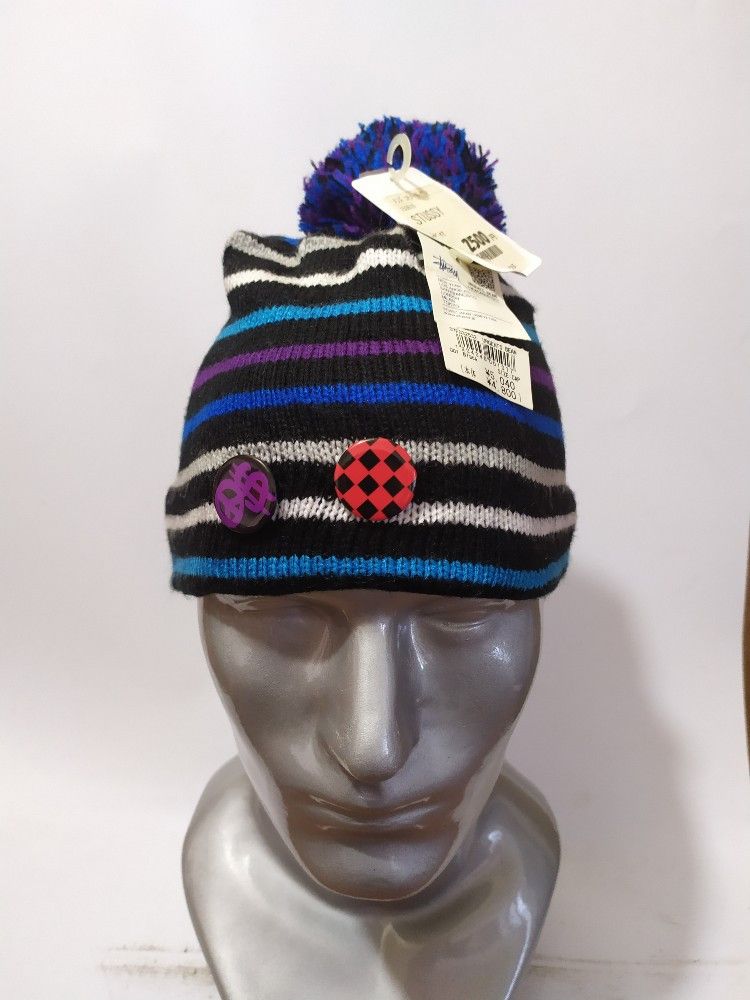 Stussy STUSSY PIN BEANIE HAT STRIPE COLOUR Size ONE SIZE - 1 Thumbnail