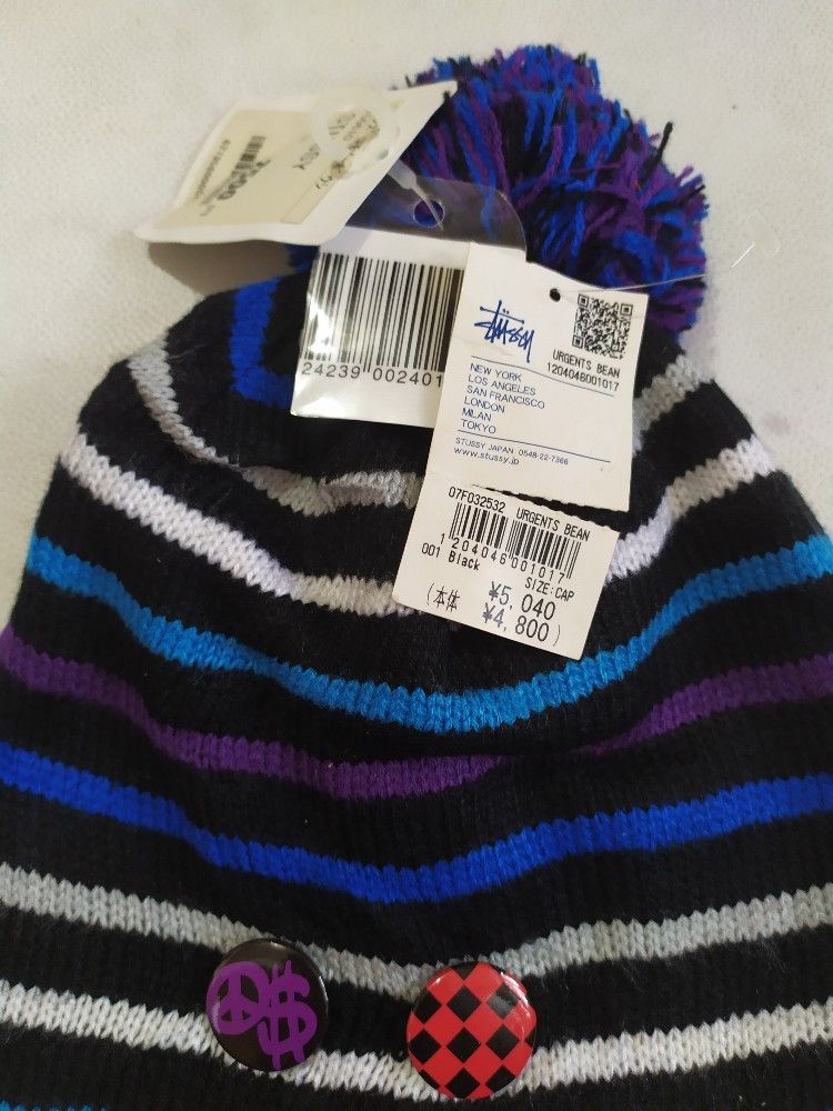Stussy STUSSY PIN BEANIE HAT STRIPE COLOUR Size ONE SIZE - 7 Thumbnail