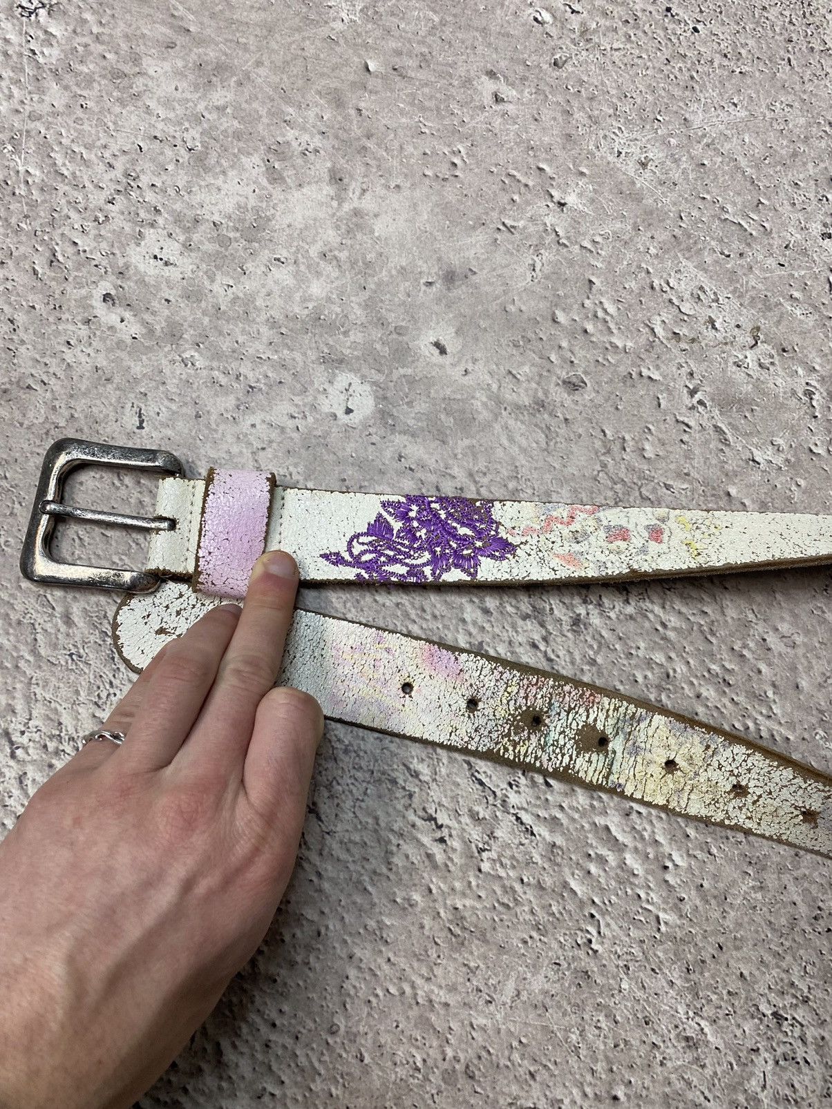 Ed Hardy × Vintage Vintage Y2K Faded Ed Hardy leather belt Size ONE SIZE - 3 Thumbnail
