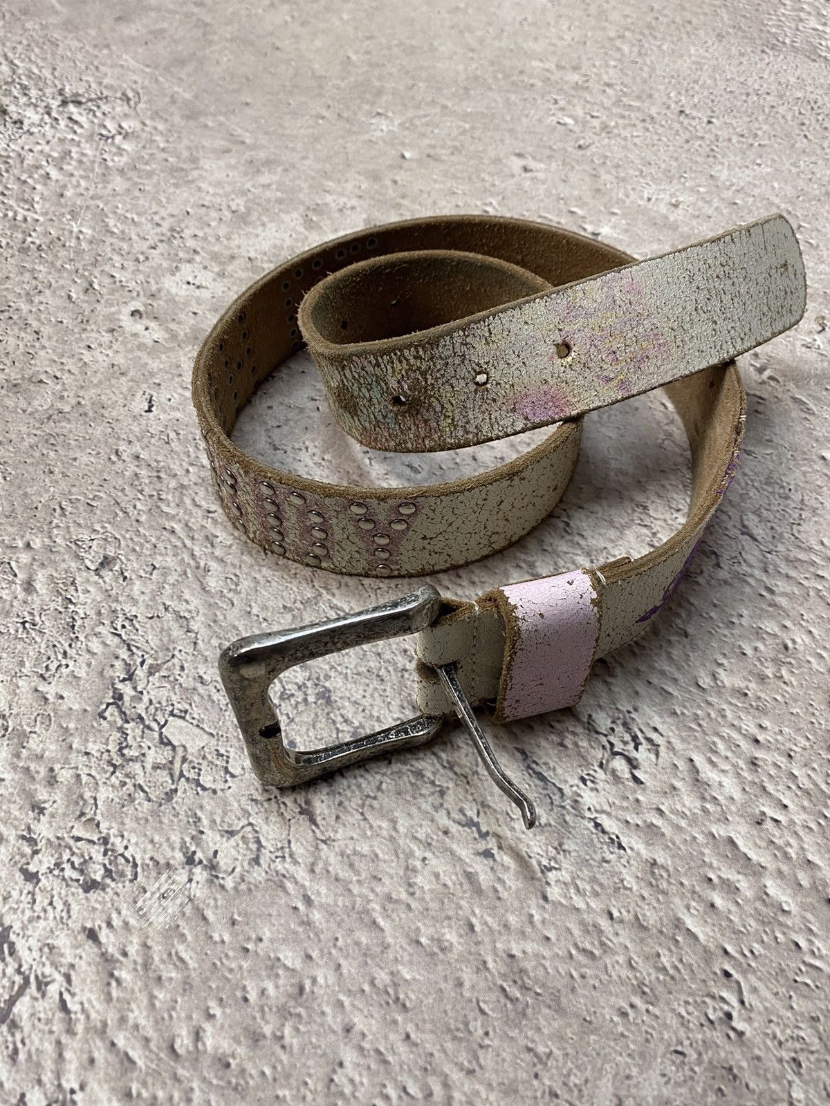 Ed Hardy × Vintage Vintage Y2K Faded Ed Hardy leather belt Size ONE SIZE - 4 Thumbnail