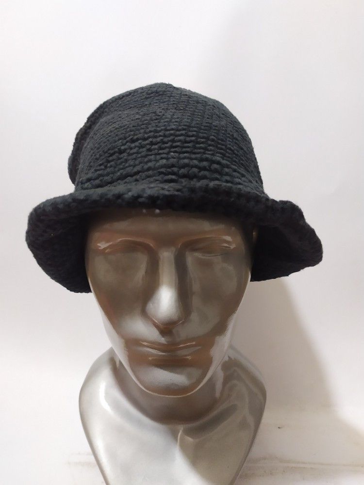 Japanese Brand 🔥Unknown Japanese Black Knitted bucket hats Size ONE SIZE - 1 Thumbnail