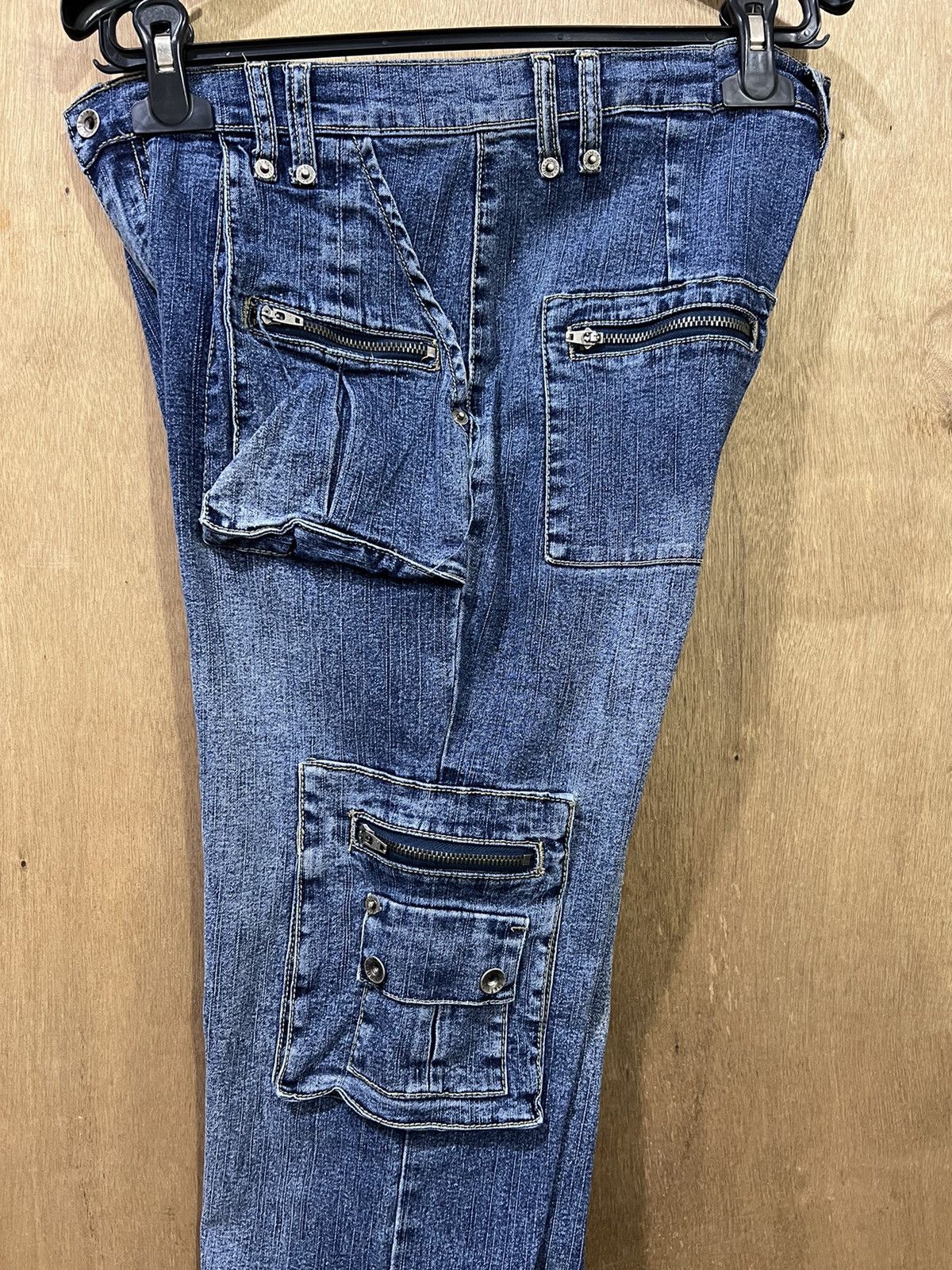 Route 66 ROUTE66 Baggy Multipocket Tactical Utility Denim Cargo Jean Size 29" - 9 Thumbnail