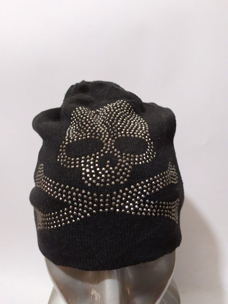 Other 🔥Unknown Skeleton Skull Sparkling Punk Bondage Design Hat Size ONE SIZE - 2 Thumbnail