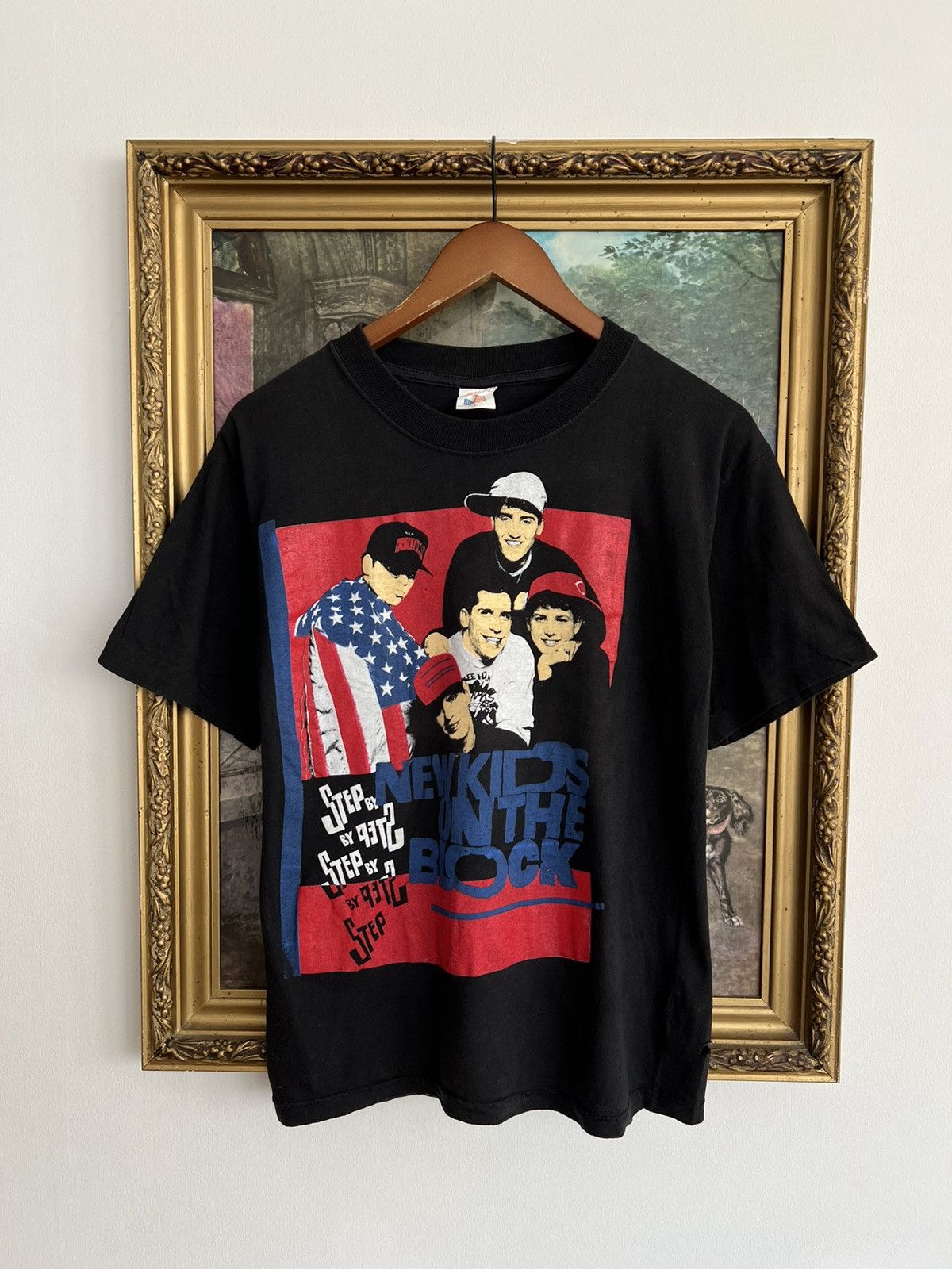 Band Tees Vintage 90s New Kids on the Block Step by Step Black Tee Size US M / EU 48-50 / 2 - 1 Thumbnail