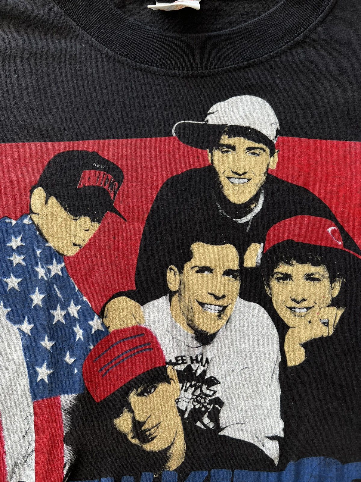 Band Tees Vintage 90s New Kids on the Block Step by Step Black Tee Size US M / EU 48-50 / 2 - 7 Thumbnail
