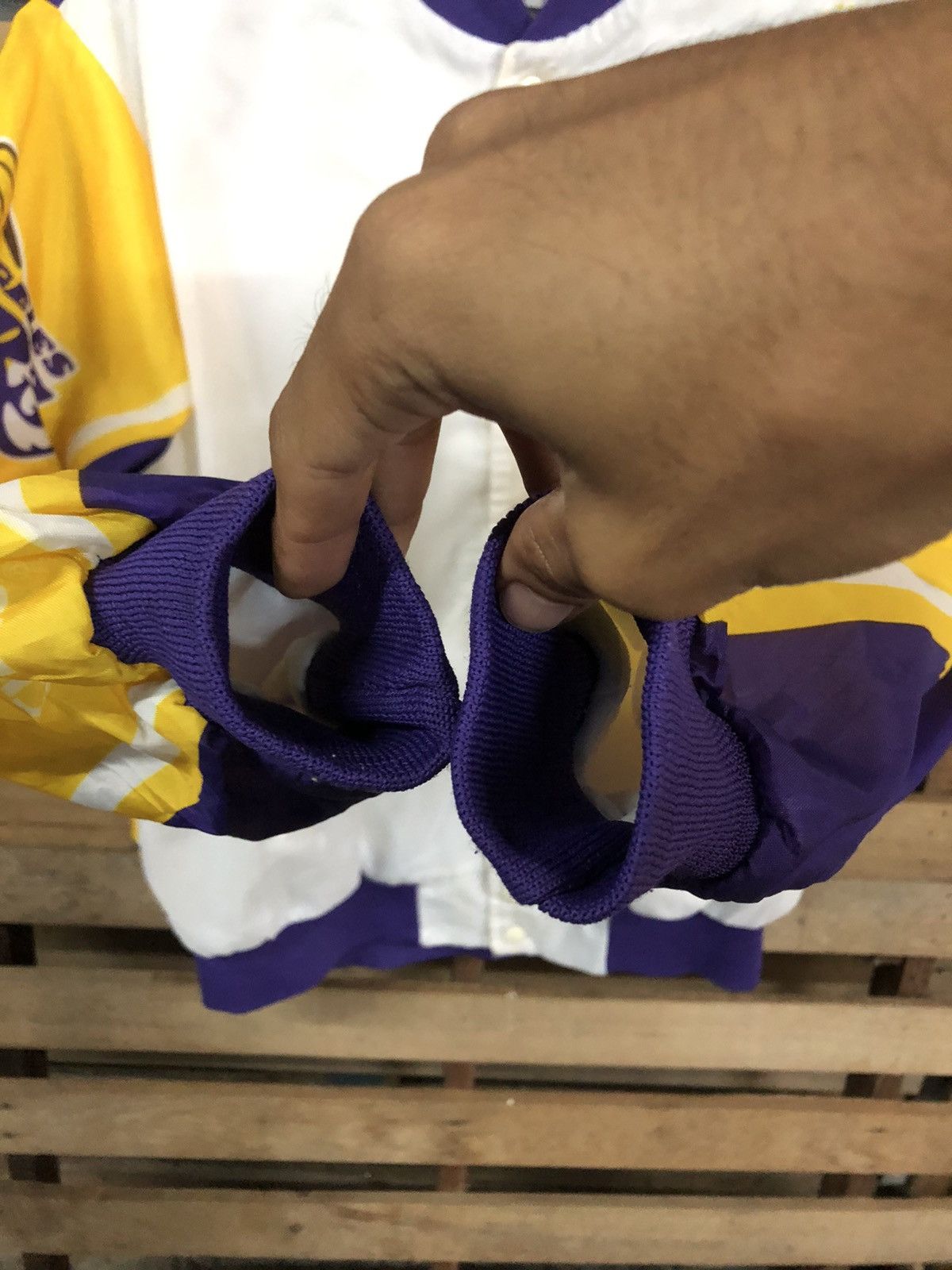 Chalk Line × NBA VINTAGE 90S MAGIC JOHNSON L.A LAKERS OVERPRINT VARSITY Size US L / EU 52-54 / 3 - 8 Thumbnail