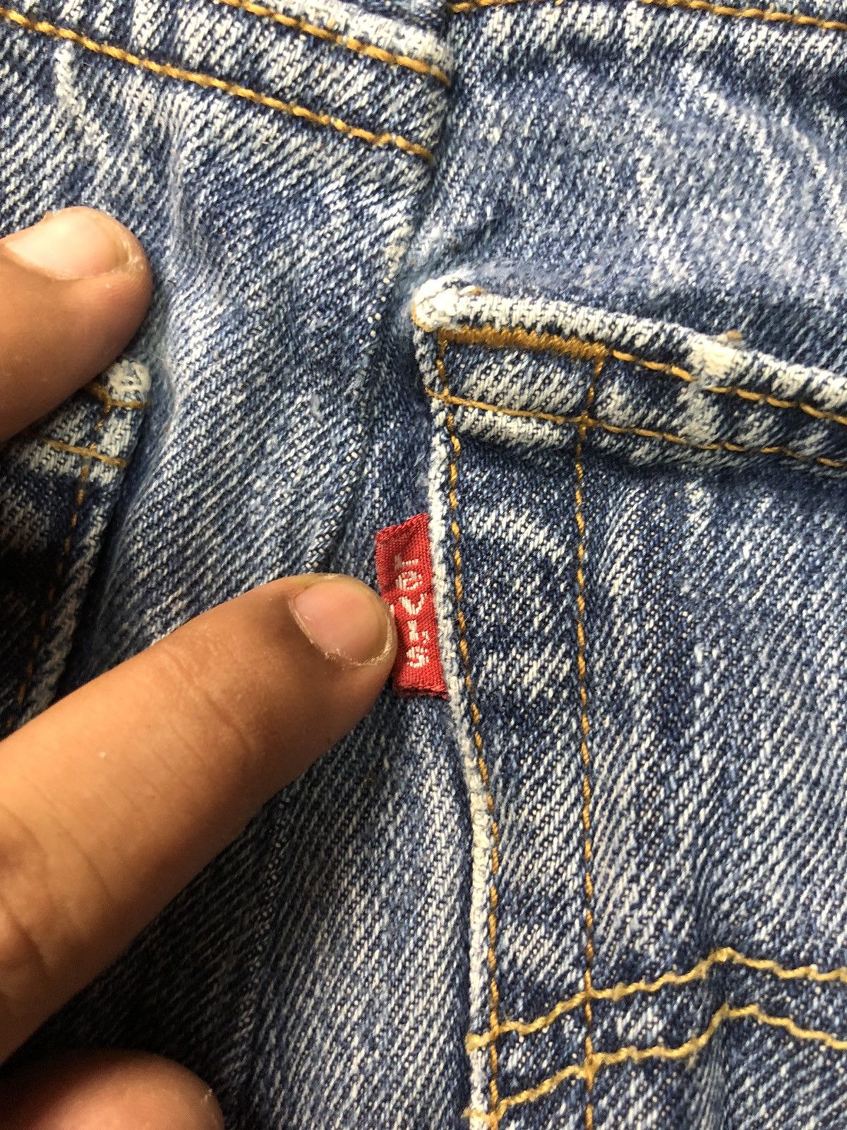 Levi's × Vintage VINTAGE 90s LEVIS 501 SKIRT BLUE WASH DISSTRESSED DENIM Size 29" - 3 Thumbnail