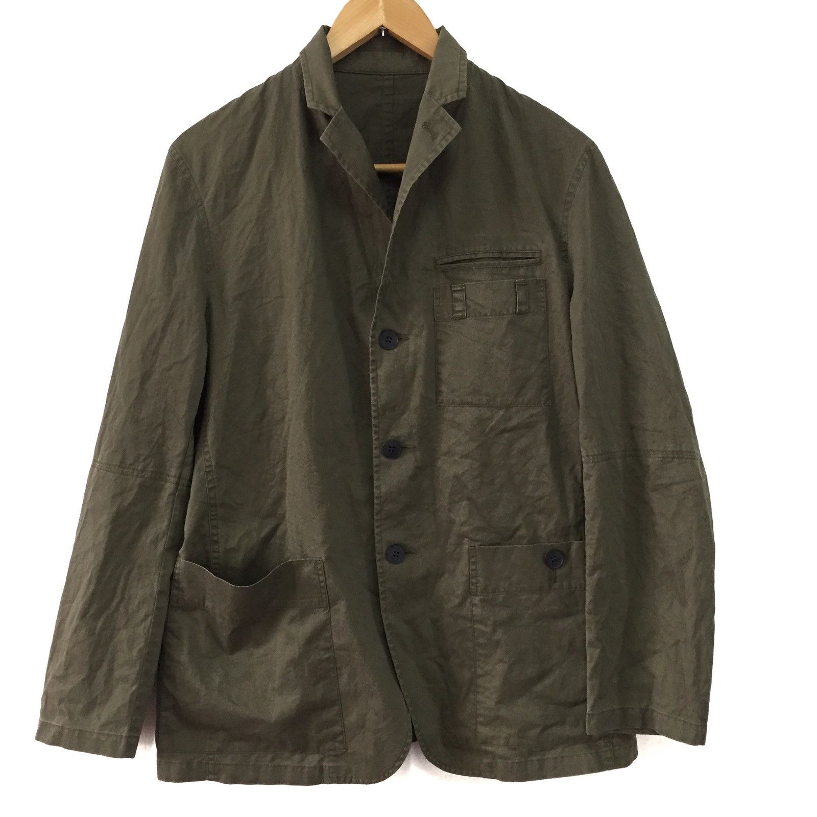Japanese Brand 🧨Dark green military jacket by PPFM fall design Size US M / EU 48-50 / 2 - 1 Thumbnail