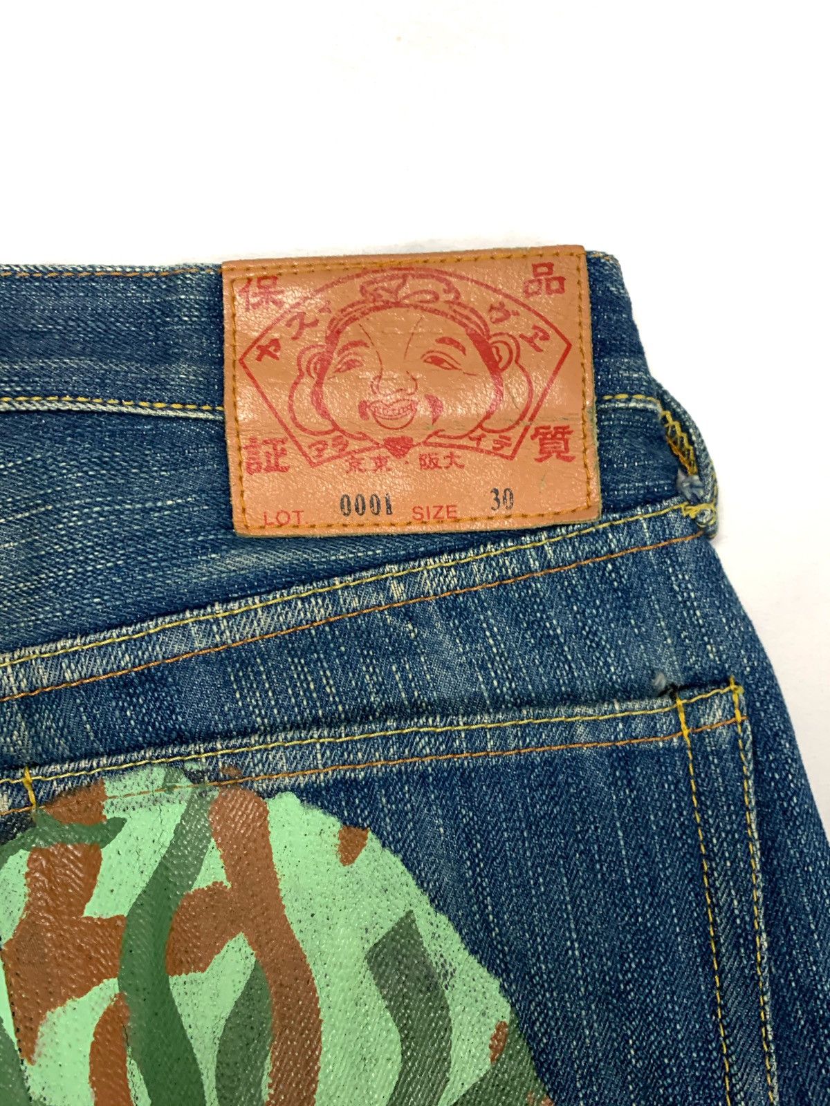 Evisu Evisu big logo seagul camo selvedge denim Size US 31 - 4 Thumbnail