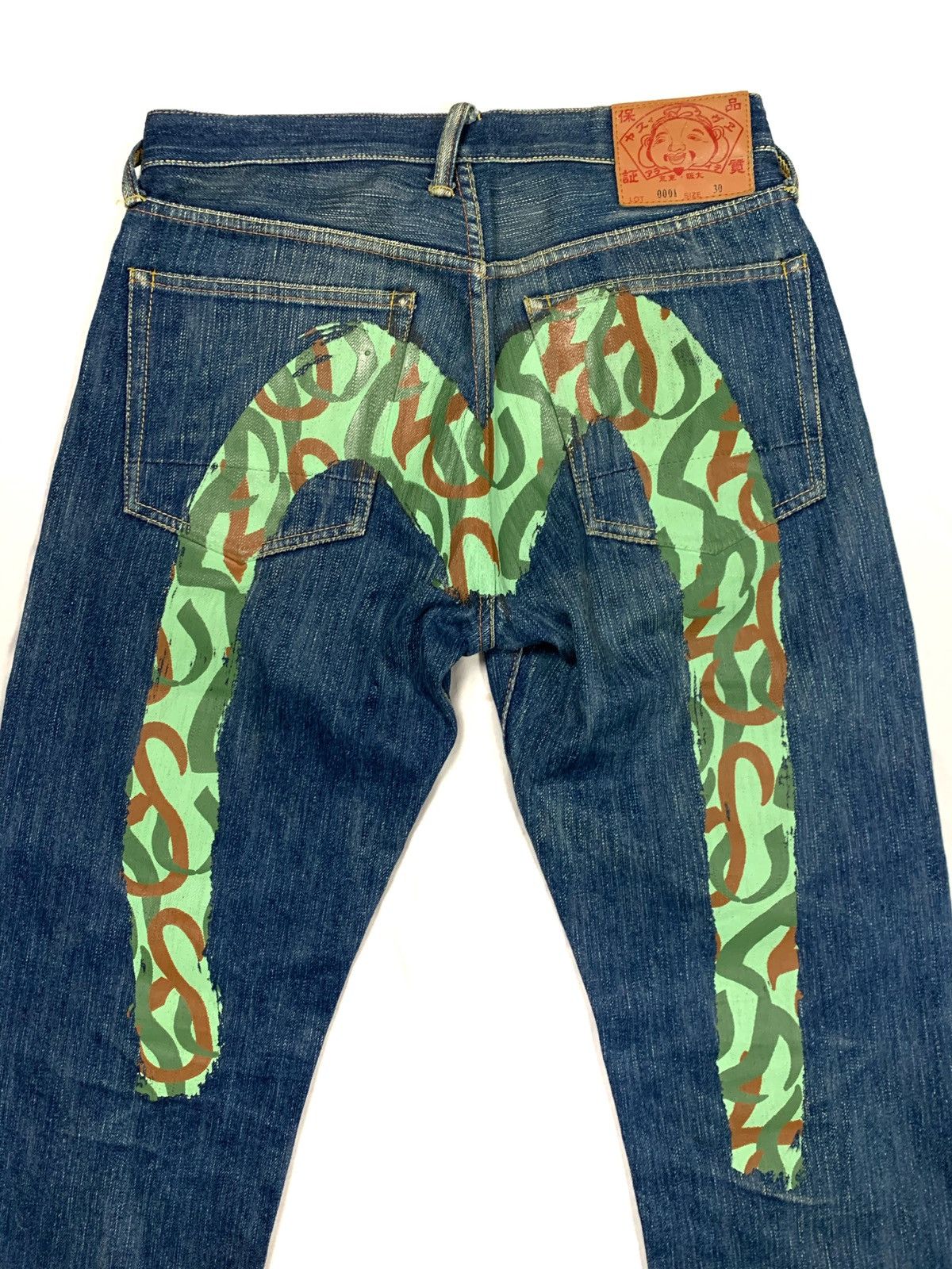 Evisu Evisu big logo seagul camo selvedge denim Size US 31 - 3 Thumbnail