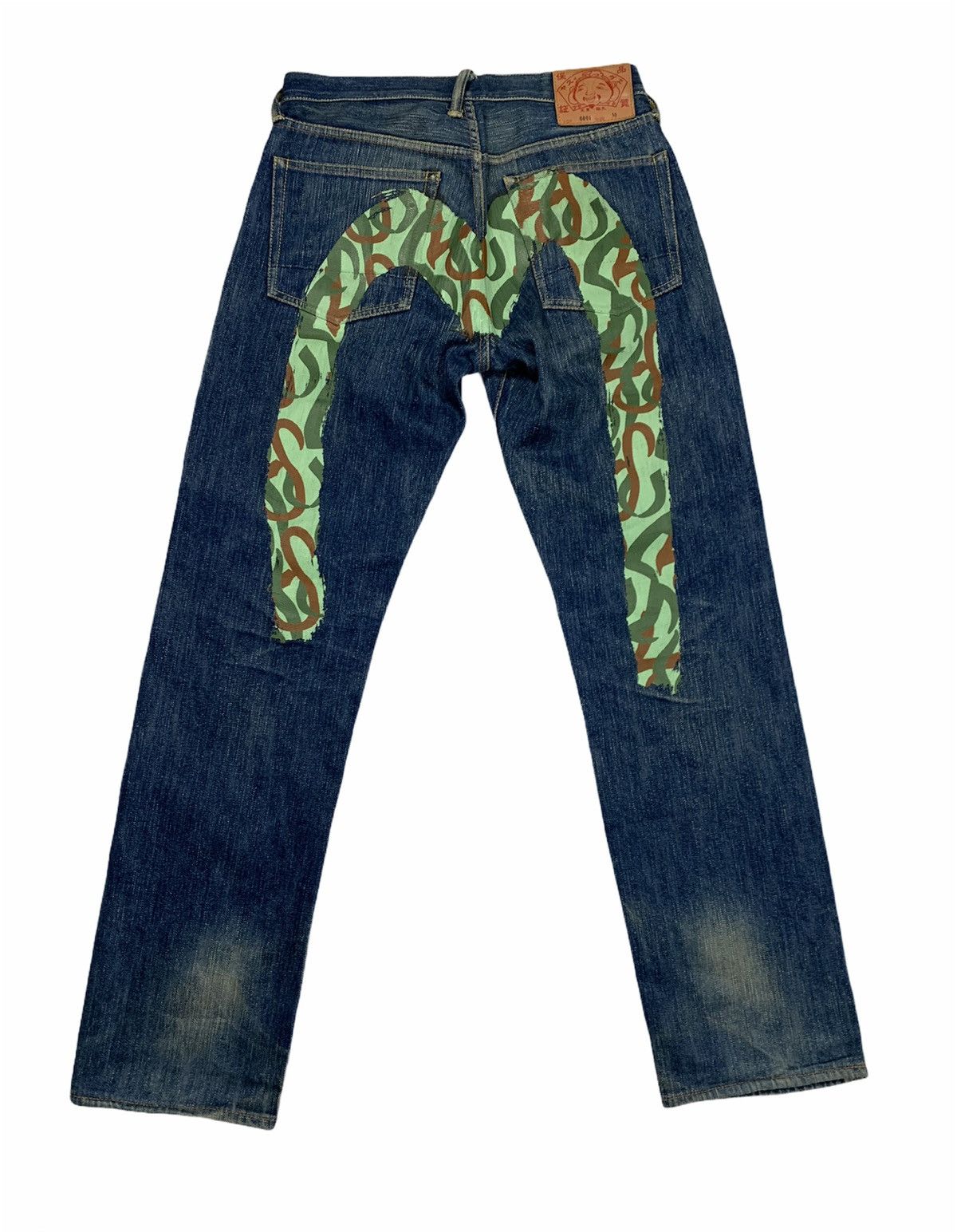 Evisu Evisu big logo seagul camo selvedge denim Size US 31 - 1 Thumbnail