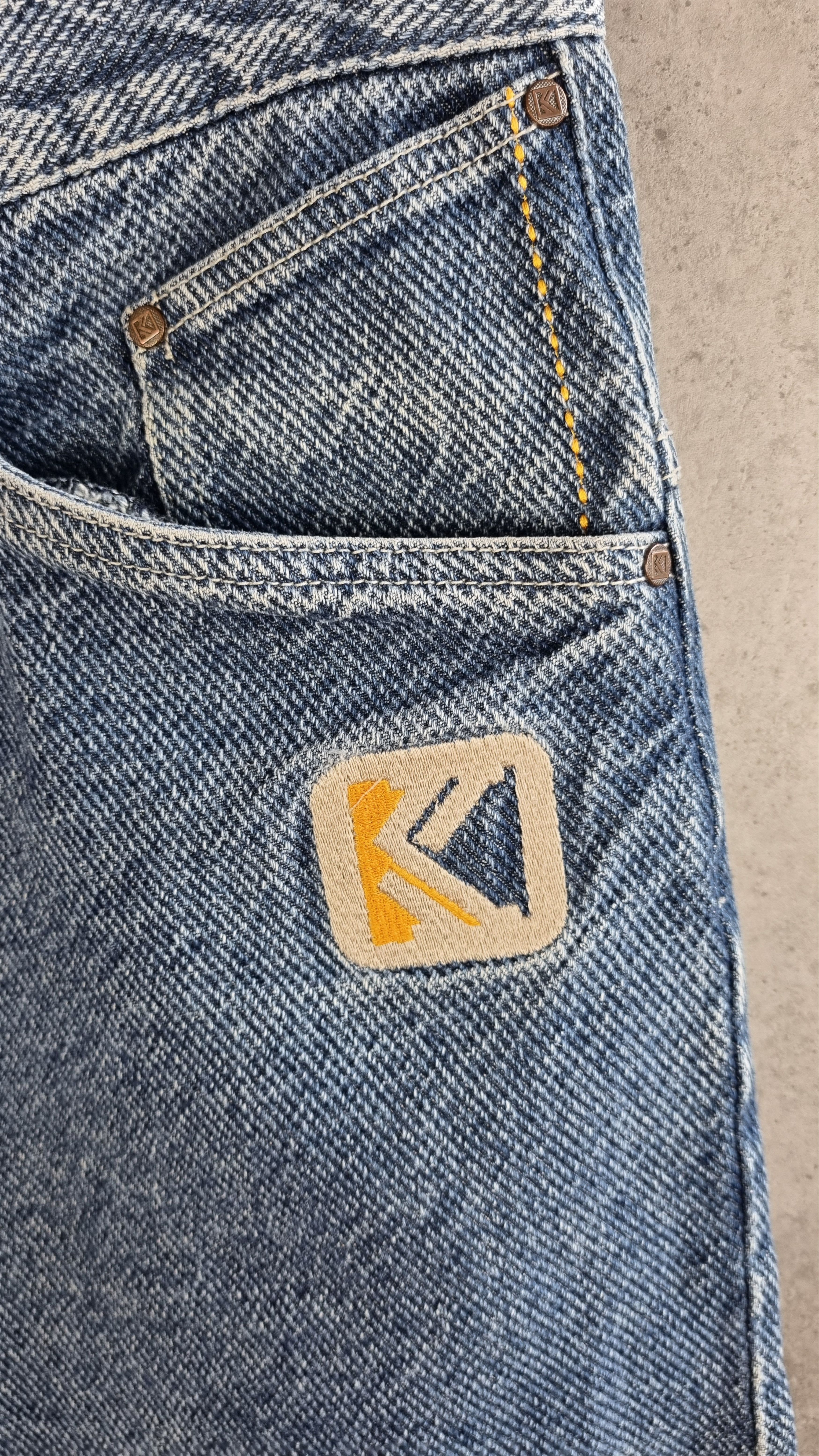Karl Kani × Vintage 90s KARL KANI Stone Blue HipHop Shorts Embroider Logo Size US 34 / EU 50 - 4 Thumbnail