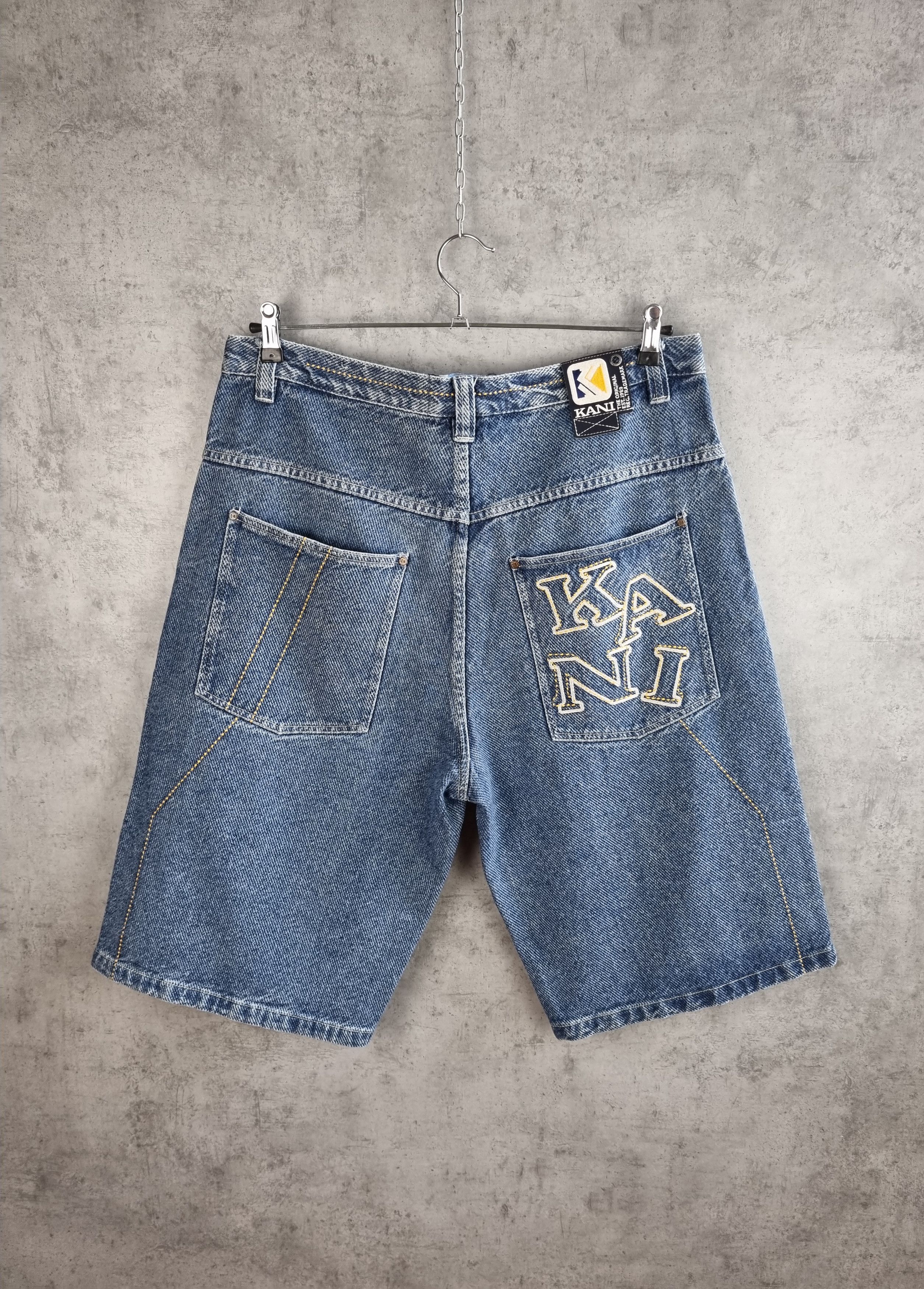 Karl Kani × Vintage 90s KARL KANI Stone Blue HipHop Shorts Embroider Logo Size US 34 / EU 50 - 11 Thumbnail