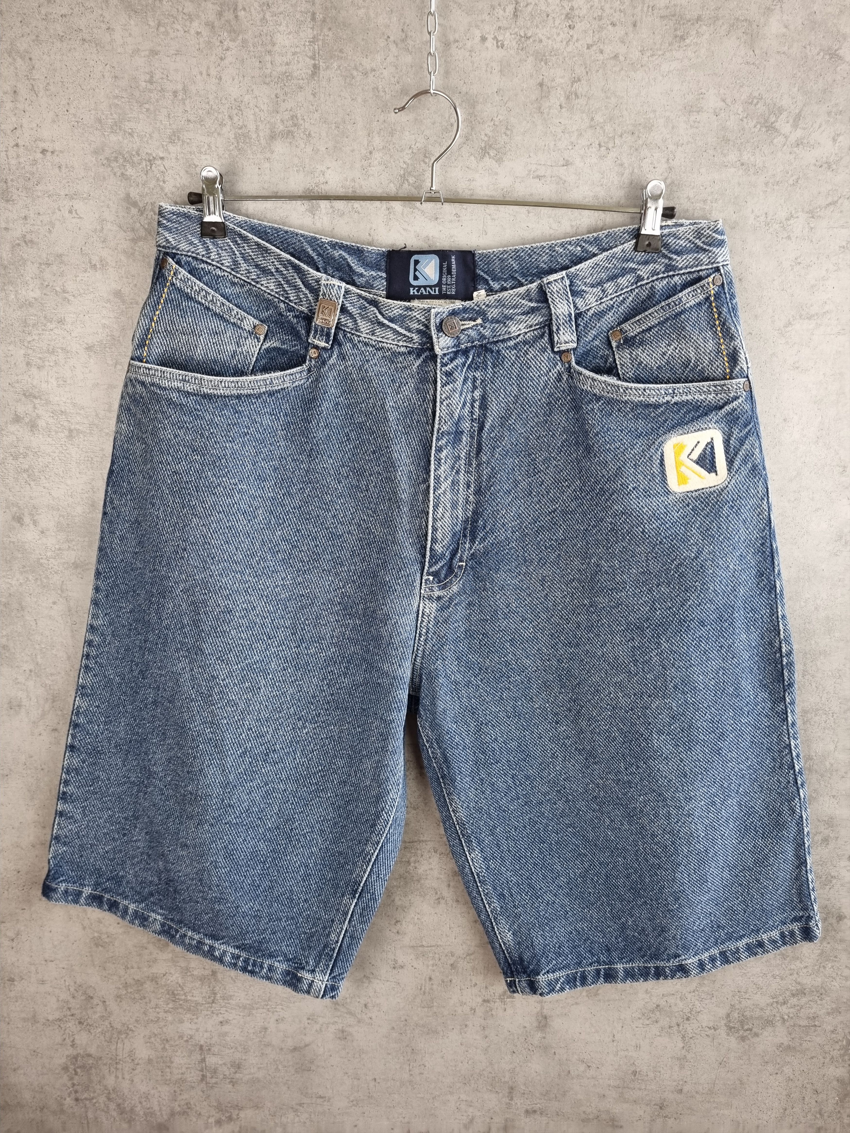 Karl Kani × Vintage 90s KARL KANI Stone Blue HipHop Shorts Embroider Logo Size US 34 / EU 50 - 10 Thumbnail
