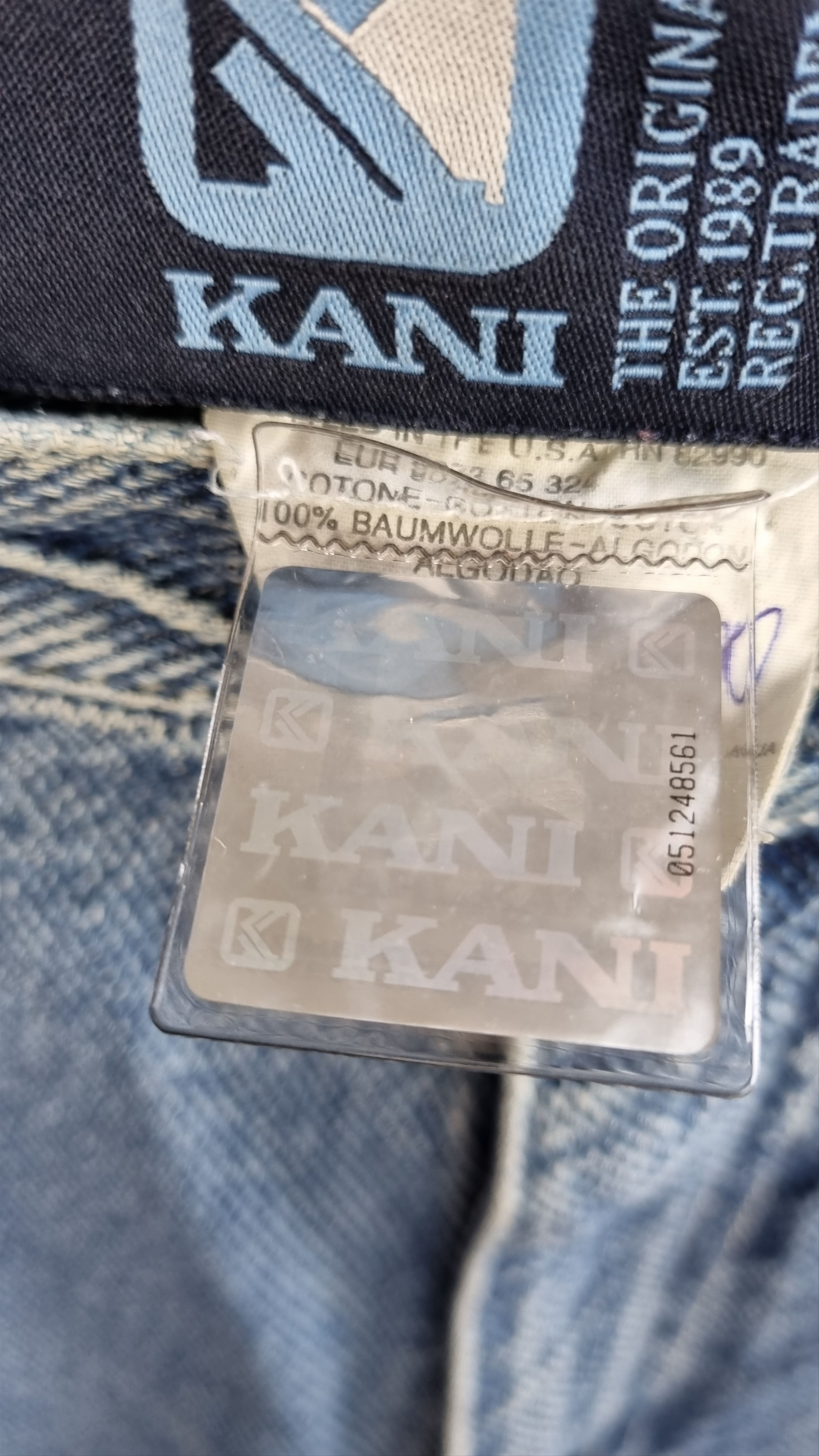 Karl Kani × Vintage 90s KARL KANI Stone Blue HipHop Shorts Embroider Logo Size US 34 / EU 50 - 7 Thumbnail