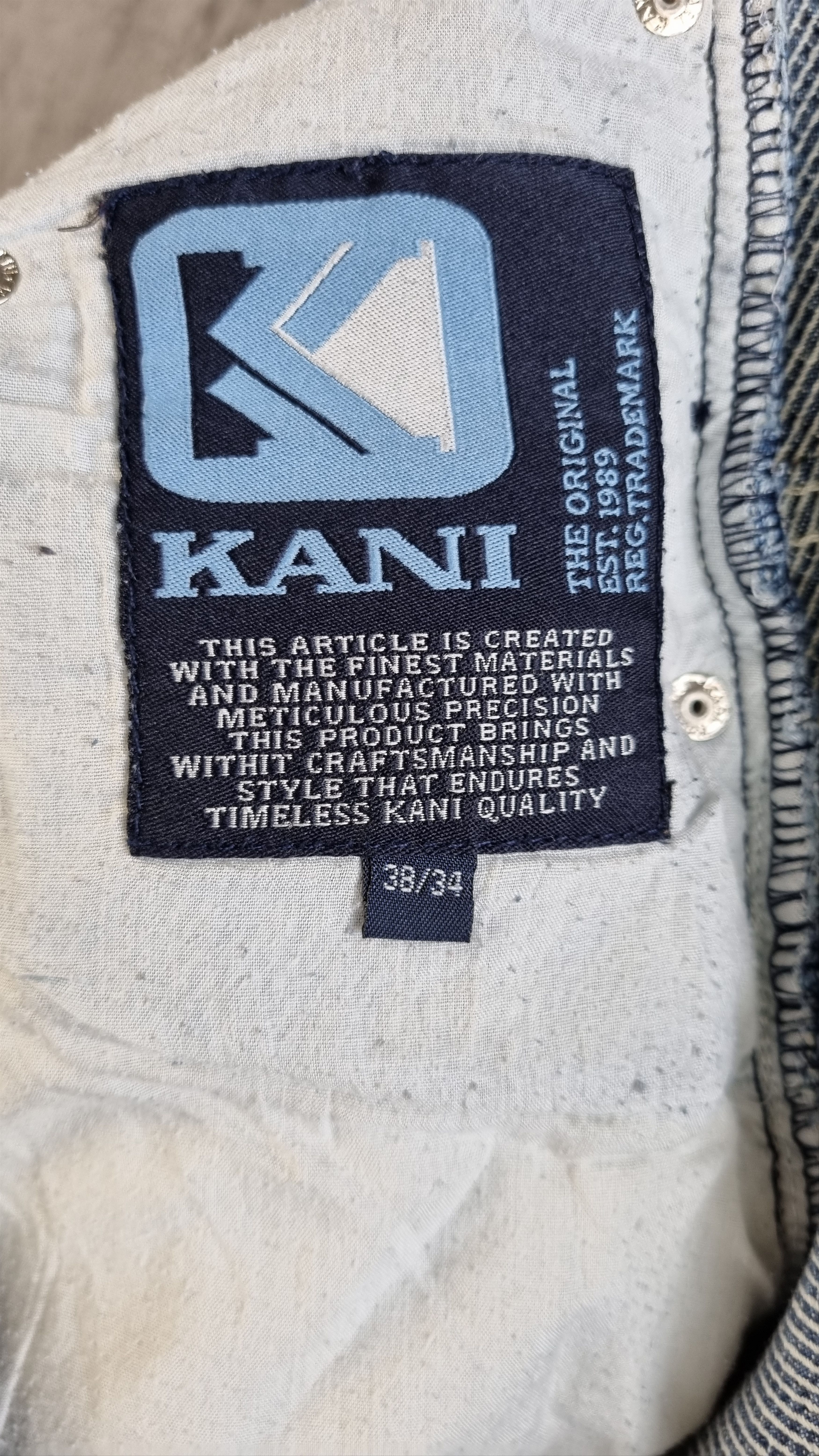 Karl Kani × Vintage 90s KARL KANI Stone Blue HipHop Shorts Embroider Logo Size US 34 / EU 50 - 6 Thumbnail