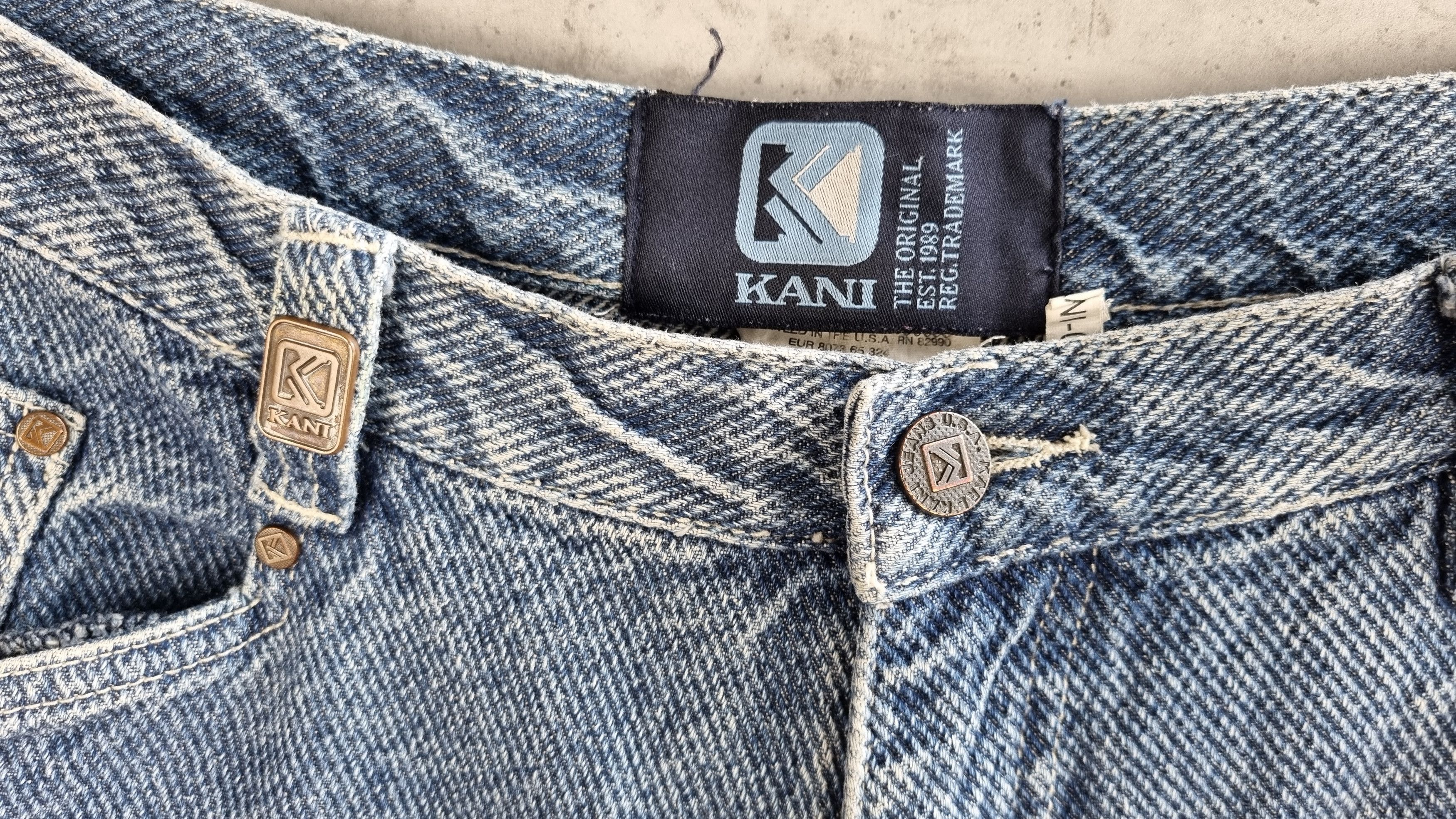 Karl Kani × Vintage 90s KARL KANI Stone Blue HipHop Shorts Embroider Logo Size US 34 / EU 50 - 5 Thumbnail