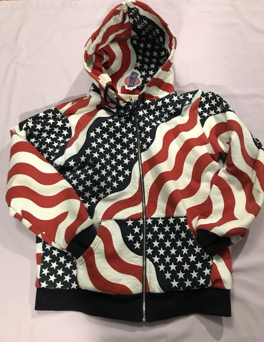 Supreme Supreme American Flag Zip Up Sweatshirt Boxlogo | Grailed